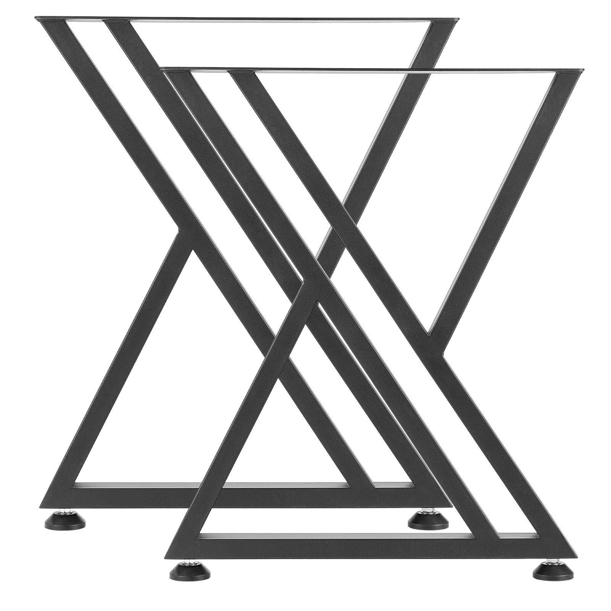 Table Legs, 29.1" H x 24" W Steel Furniture Legs, 2204 lbs Max Load Heavy Duty, Easy Installation, Sturdy & Stable for Home Office Desk DIY, Coffee Dinner Bar Tables, Workbench,Set of 2, Black