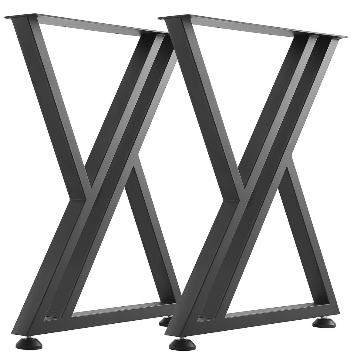 Table Legs, 29.1" H x 24" W Steel Furniture Legs, 2204 lbs Max Load Heavy Duty, Easy Installation, Sturdy & Stable for Home Office Desk DIY, Coffee Dinner Bar Tables, Workbench,Set of 2, Black