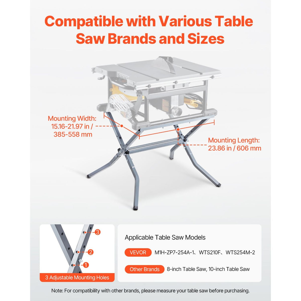 Table Saw Folding Stand, 350 lbs / 158.76 kg Load Capacity, Portable Compact Table Saw Stand, Heavy Duty Construction, Easy Storage, Foldable Design, Universal for Most Brands of Table Saws