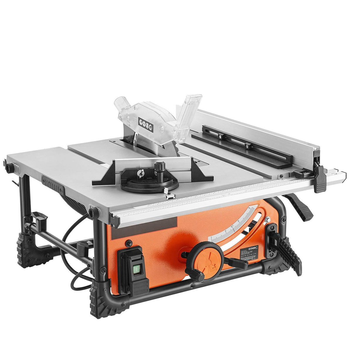 Table Saw for Jobsite, 10-inch 15-Amp, 25-in Max Rip Capacity, Cutting Speed up to 4500RPM, 40T Blade, Portable Compact Tablesaw with Sliding Miter Gauge for DIY Woodworking and Furniture Making