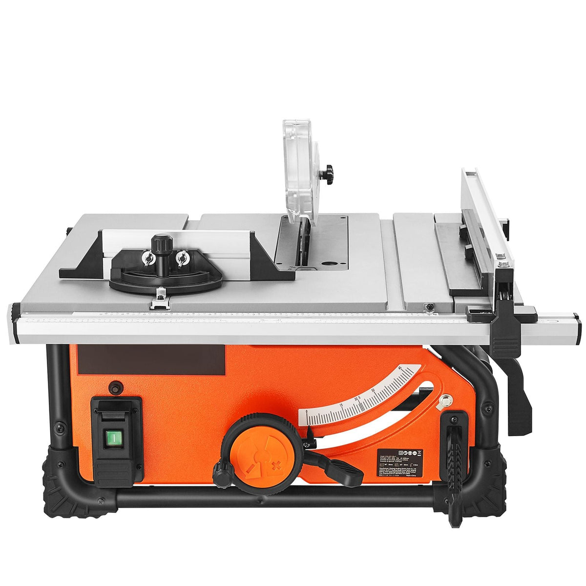 Table Saw for Jobsite, 10-inch 15-Amp, 25-in Max Rip Capacity, Cutting Speed up to 4500RPM, 40T Blade, Portable Compact Tablesaw with Sliding Miter Gauge for DIY Woodworking and Furniture Making