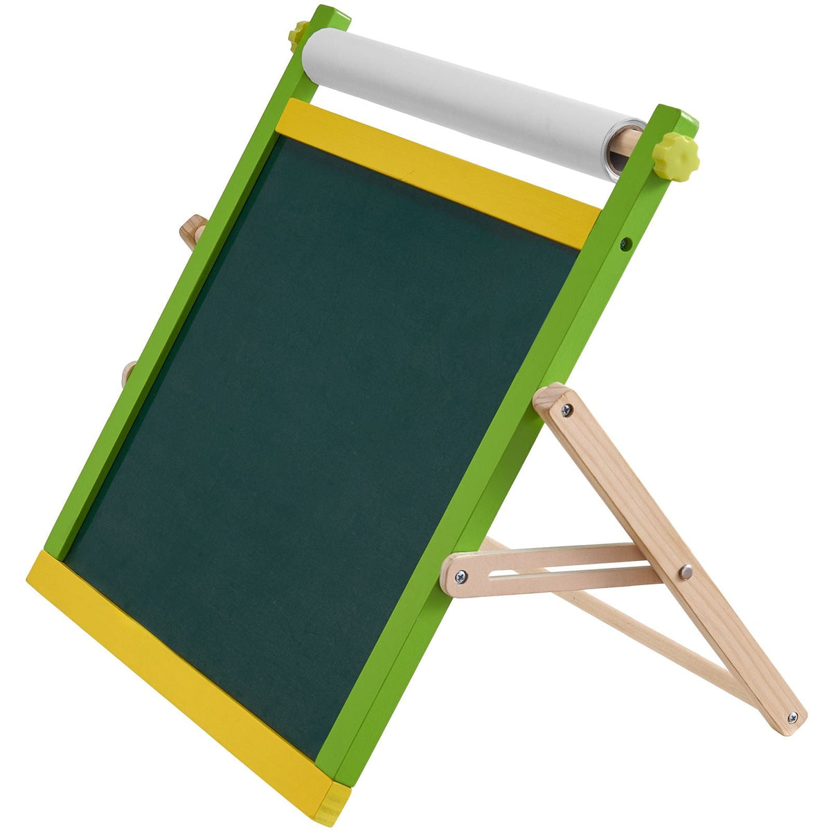 Tabletop Art Easel for Kids, 3-in-1 Wooden Double-Sided Kid's Art Easel with Magnetic Whiteboard, Chalkboard, Paper Roll, Foldable Portable Drawing Board with Painting Accessories for Boys Girls