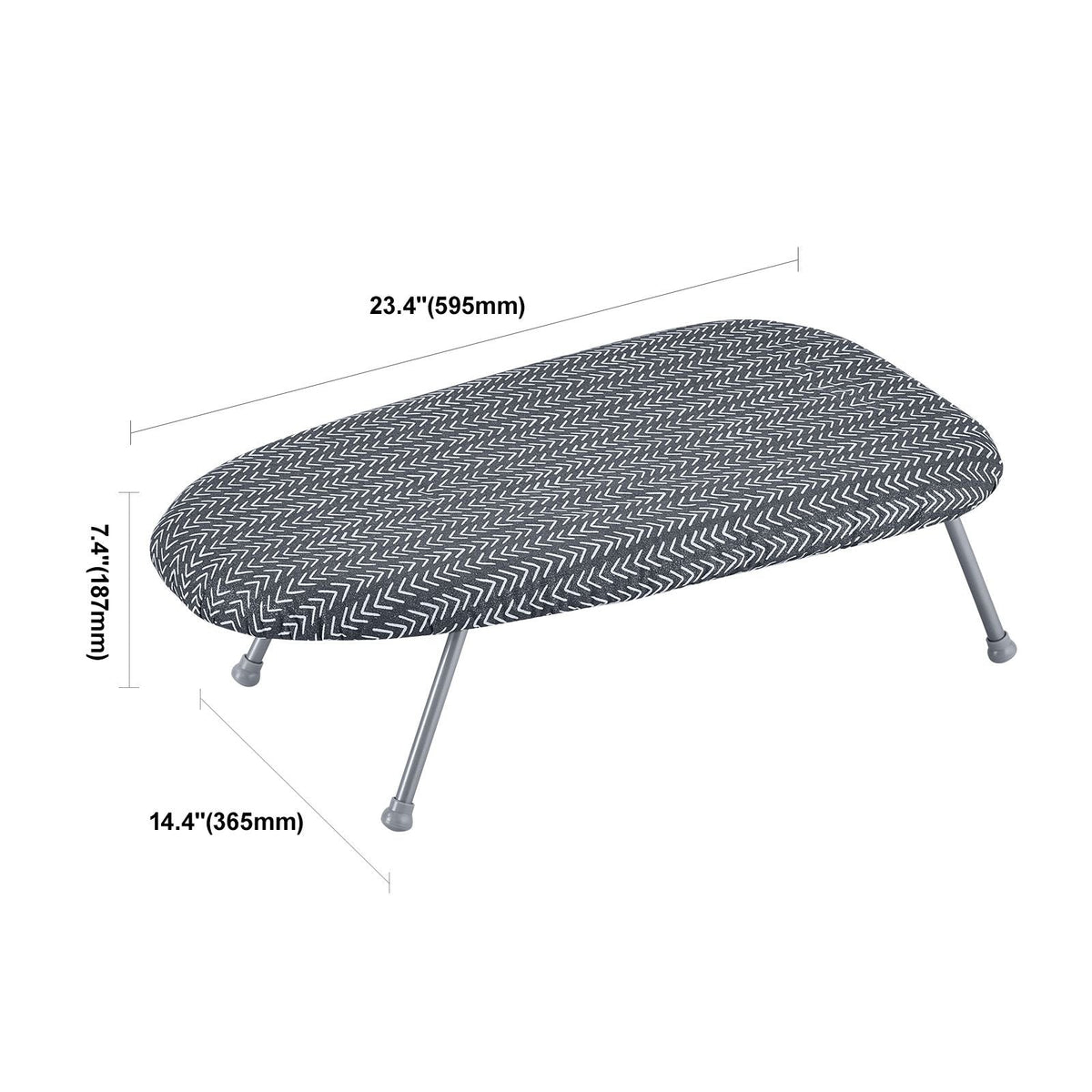 Tabletop Ironing Board 23.4 x 14.4, Small Iron Board with Heat Resistant Cover and 100% Cotton Cover, Mini Ironing Board with 7mm Thickened Needle Cotton Layer for Small Spaces, Travel Use