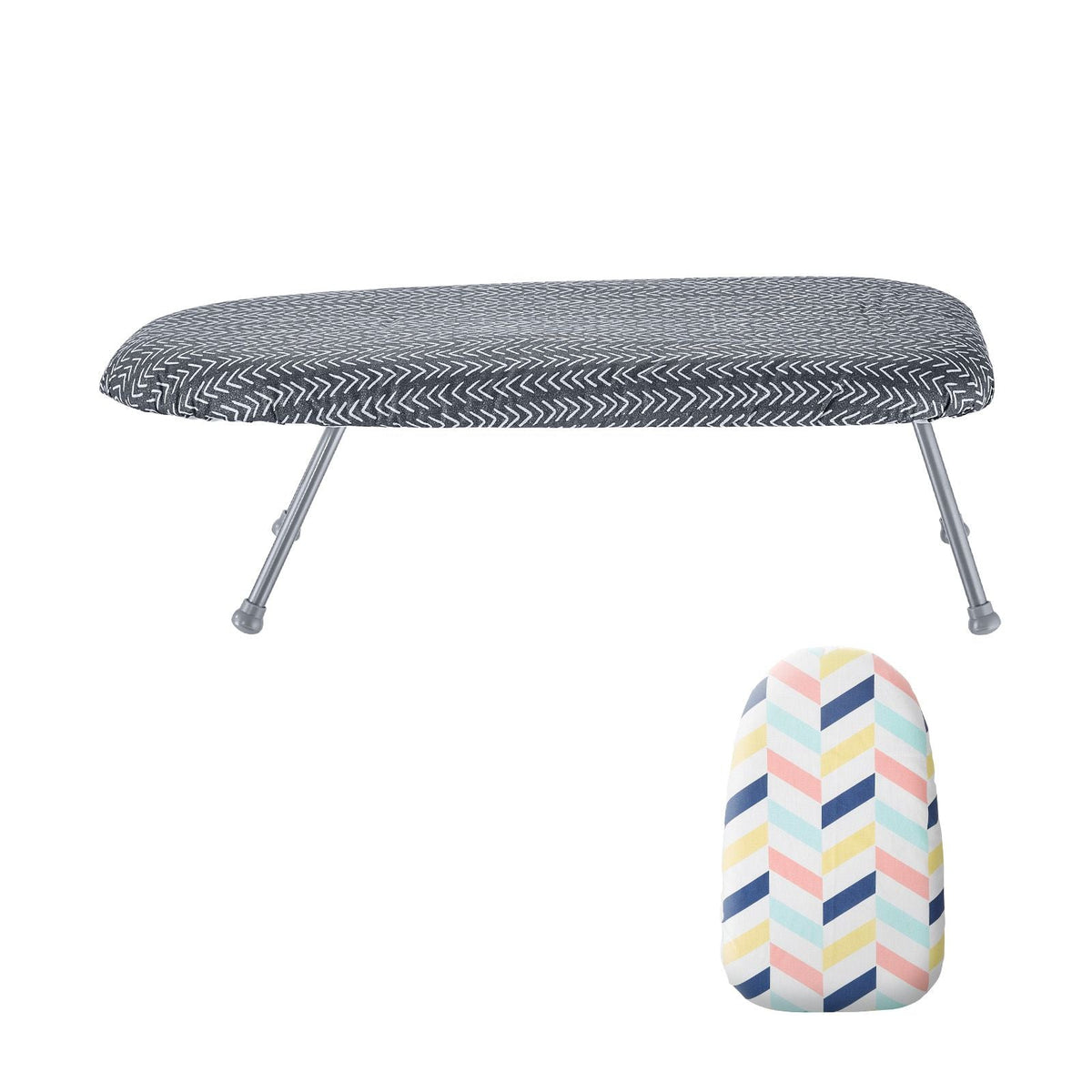 Tabletop Ironing Board 23.4 x 14.4, Small Iron Board with Heat Resistant Cover and 100% Cotton Cover, Mini Ironing Board with 7mm Thickened Needle Cotton Layer for Small Spaces, Travel Use