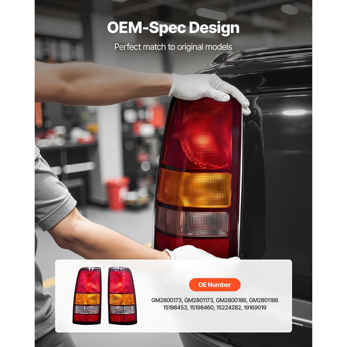 Tail Light Assembly Compatible with 1999-2003 Chevy Silverado 1999-2006 GMC Sierra 1500 1500 HD 2500 2500 HD 3500, 2007 GMC Sierra Classic Driver & Passenger Side Taillights without Bulbs (2PCS)