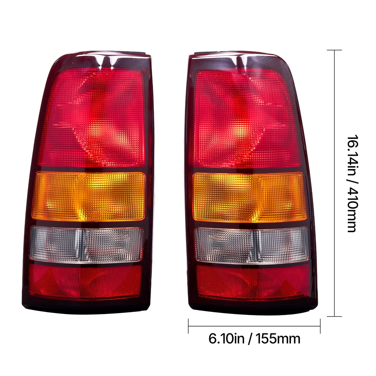 Tail Light Assembly Compatible with 1999-2003 Chevy Silverado 1999-2006 GMC Sierra 1500 1500 HD 2500 2500 HD 3500, 2007 GMC Sierra Classic Driver & Passenger Side Taillights without Bulbs (2PCS)