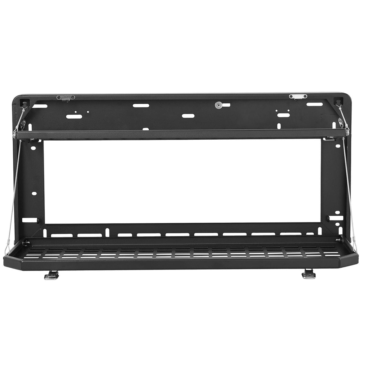 Tailgate Table, for 2007-2024 Jeep Wrangler JK, 100 lbs, Carbon Steel Foldable Molle Panel Double-Layer Drop Down Table, Rear Cargo Storage Rack Shelf Luggage Holder Carrier Camping Accessories