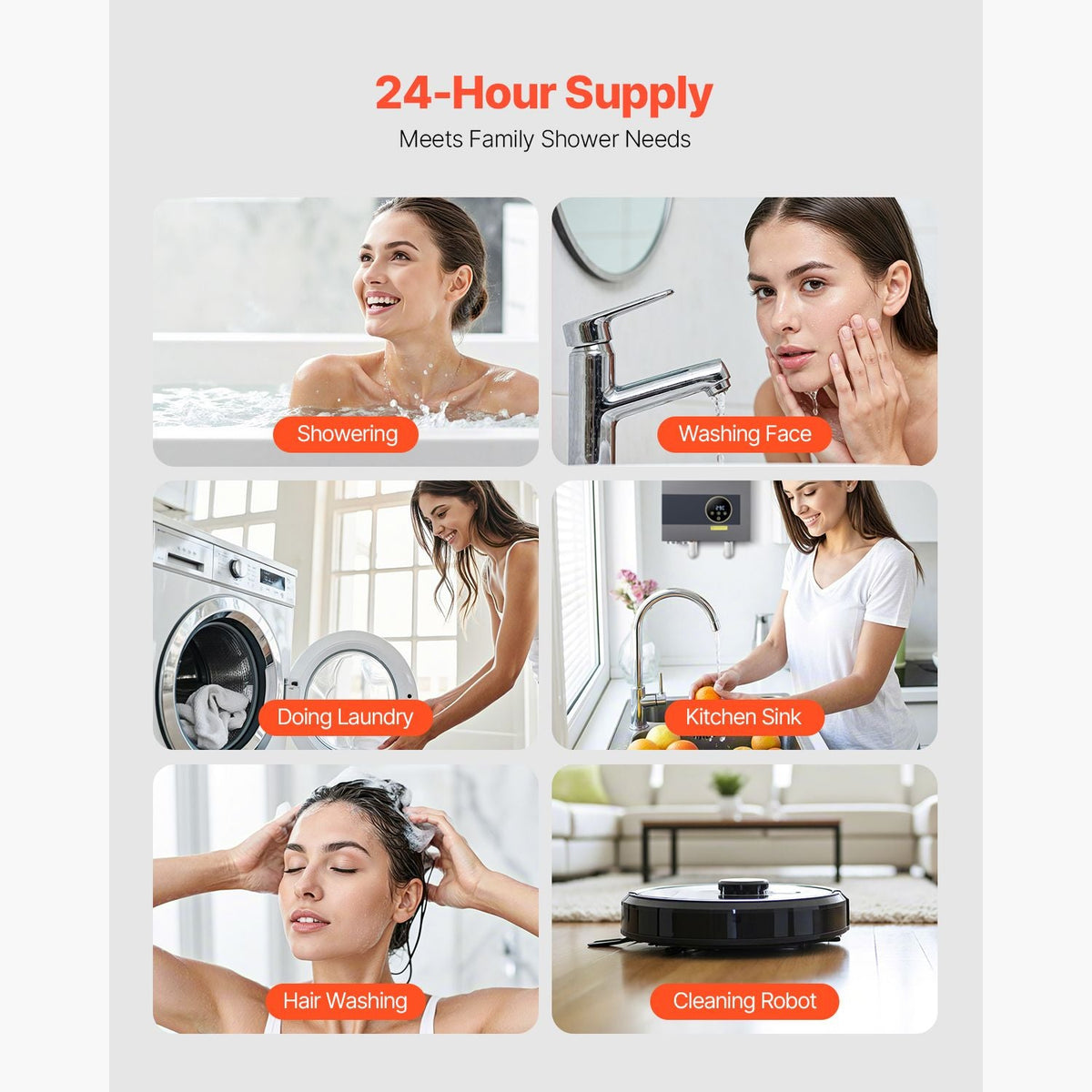 Tankless Electric Water Heater, 36kW Instant Hot Water Heater Under Sink, On Demand for Bathroom, Kitchen, Office with LCD Touch Screen, Child Security Lock ,Space-Saving, 240V