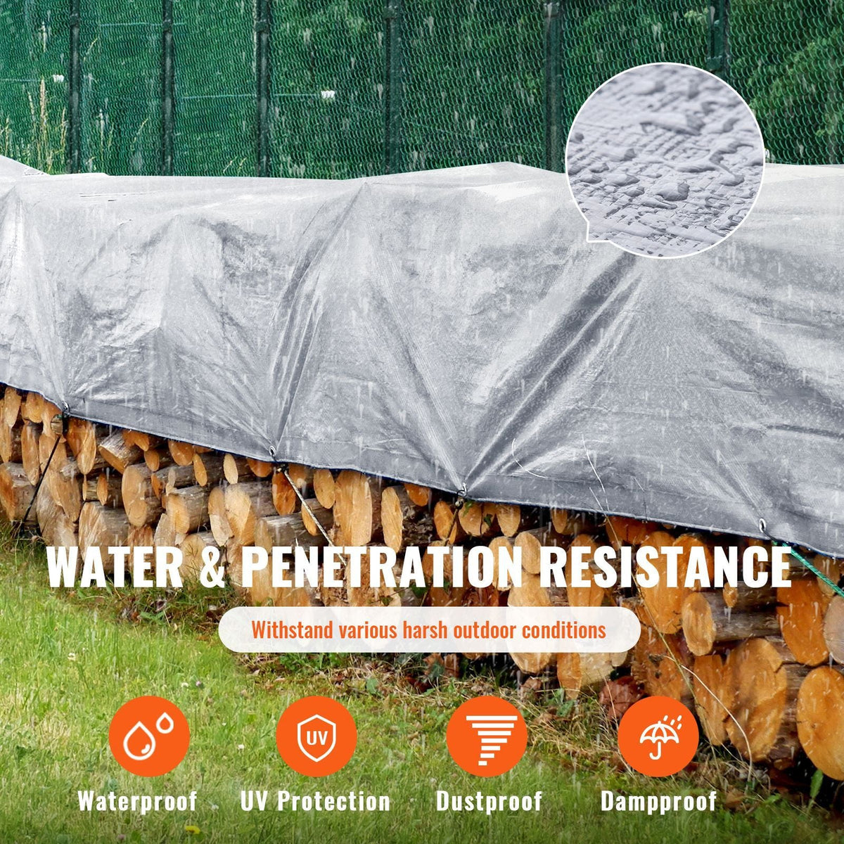 Tarp Heavy Duty Waterproof 20x30 ft, Plastic Poly Tarp Cover 10 Mil, Multi Purpose Tear UV and Temperature Resistant Outdoor Tarpaulin with High Durability Reinforced Grommets (Silver/Brown)