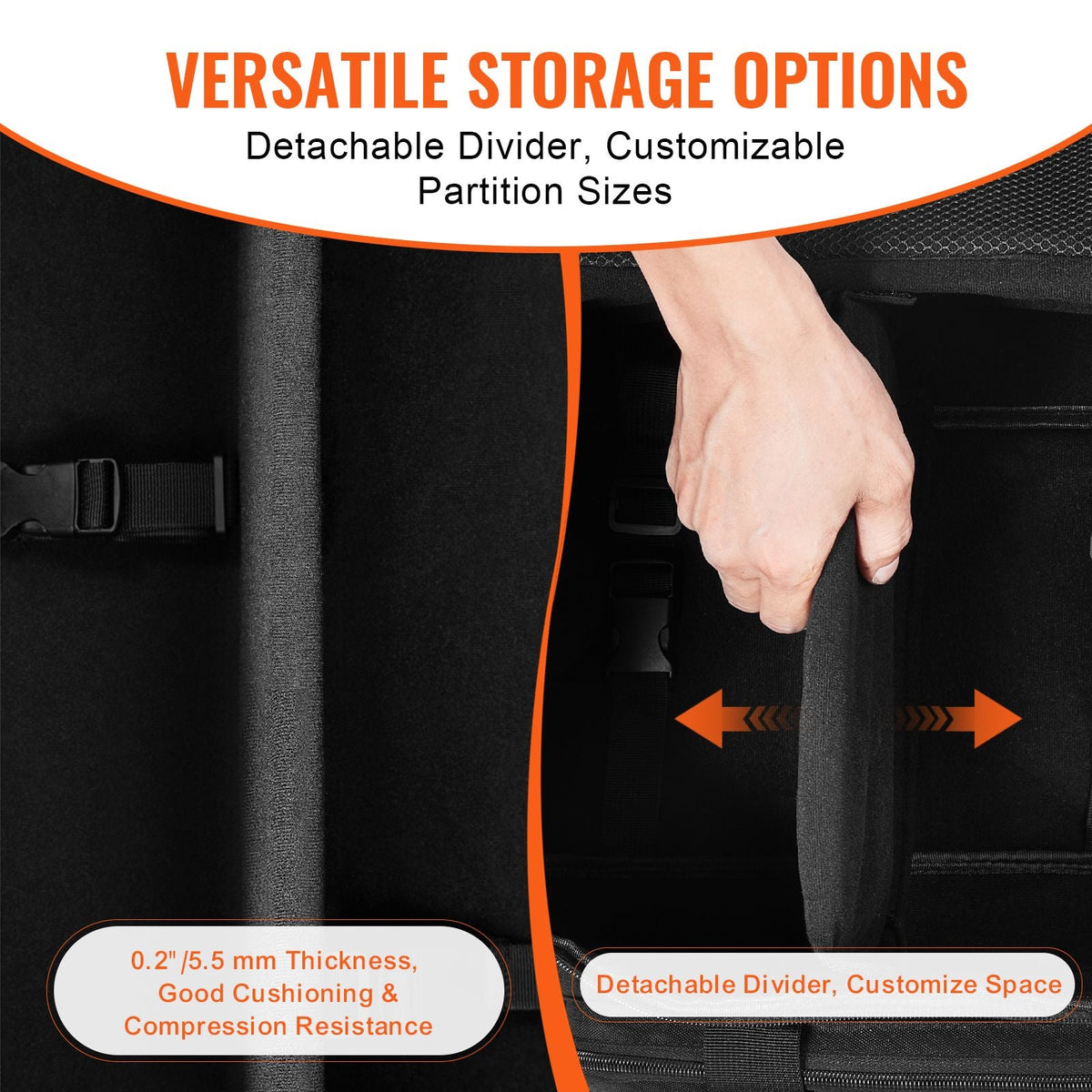 Telescope Case, 22 in, Telescope Storage Bag with Fixed Buckles, Multi-Pocket & Detachable Divider for Telescope, Shock-Absorbent Telescope Carrying Case to Easily Secure Optical Tube & Tripod