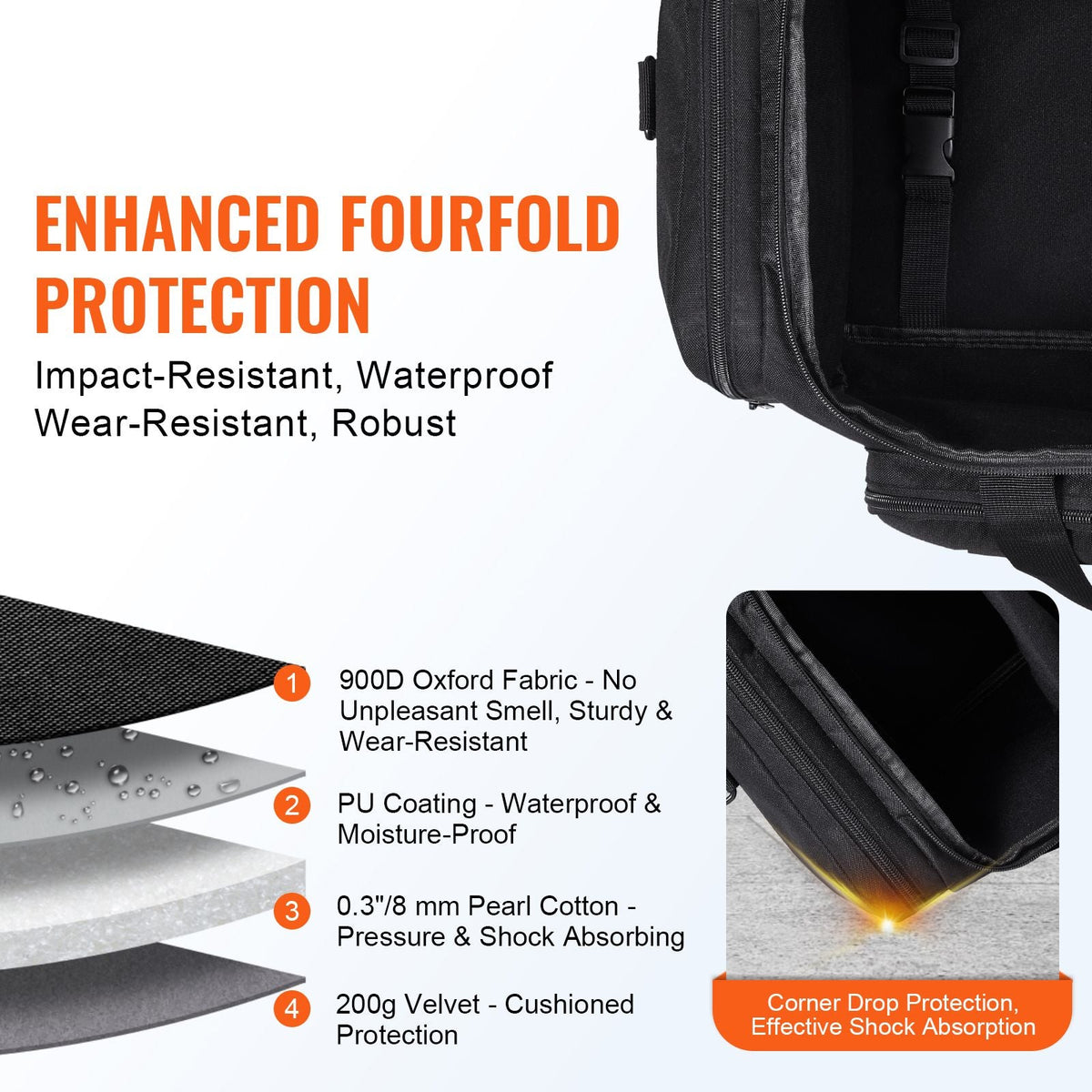 Telescope Case, 22 in, Telescope Storage Bag with Fixed Buckles, Multi-Pocket & Detachable Divider for Telescope, Shock-Absorbent Telescope Carrying Case to Easily Secure Optical Tube & Tripod