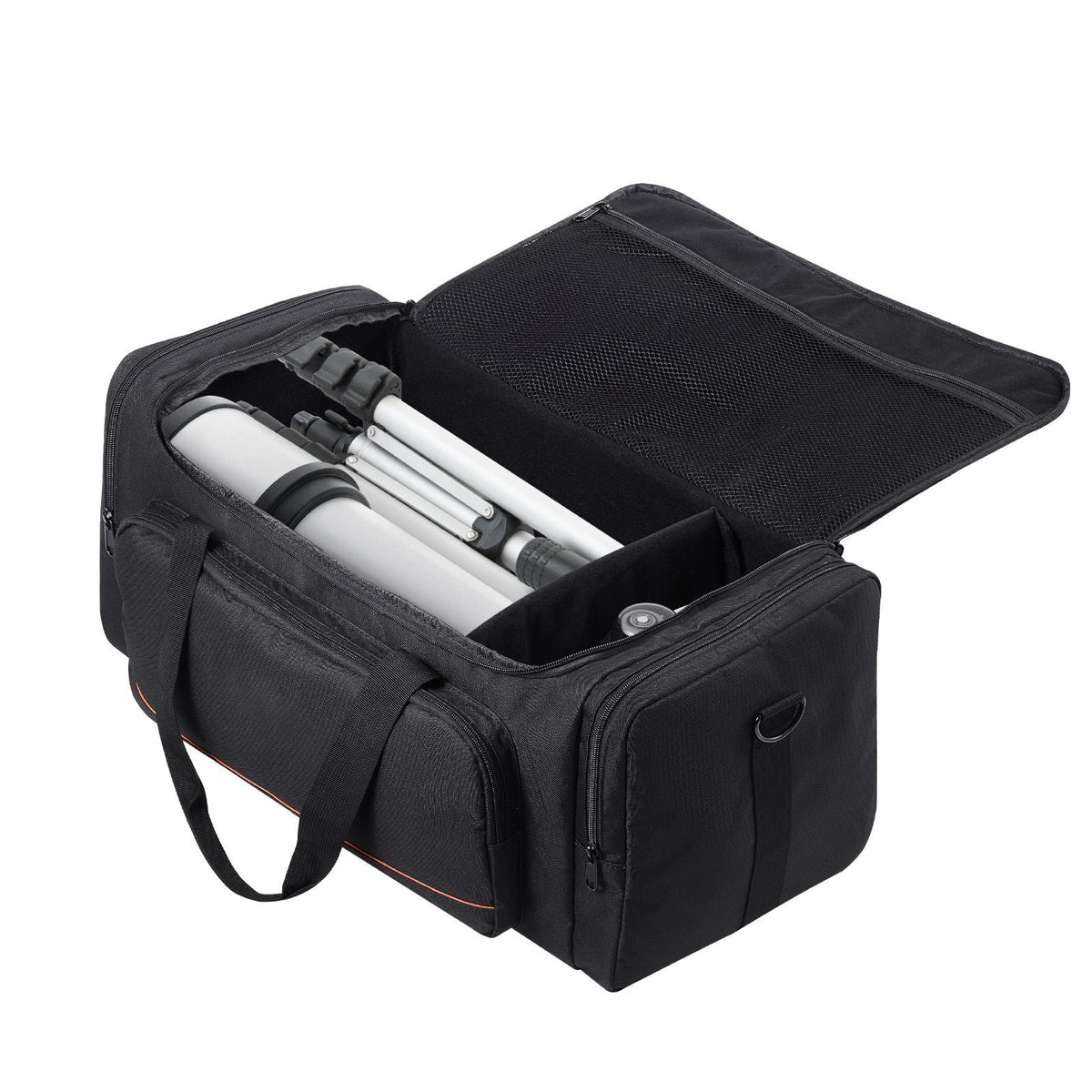 Telescope Case, 22 in, Telescope Storage Bag with Fixed Buckles, Multi-Pocket & Detachable Divider for Telescope, Shock-Absorbent Telescope Carrying Case to Easily Secure Optical Tube & Tripod