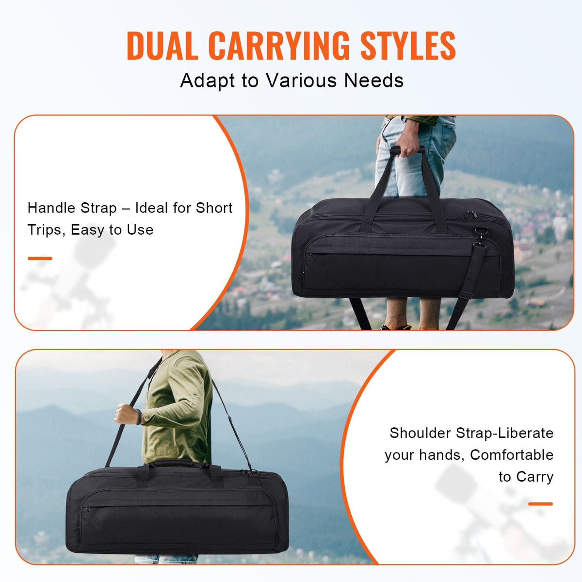 Telescope Case, 30.3", Telescope Storage Bag with Fixed Buckles, Multi-Pocket & Detachable Divider, Shock-Absorbent Telescope Travel Carrying Bag for Optical Tube & Tripod, Counterweight Pocket