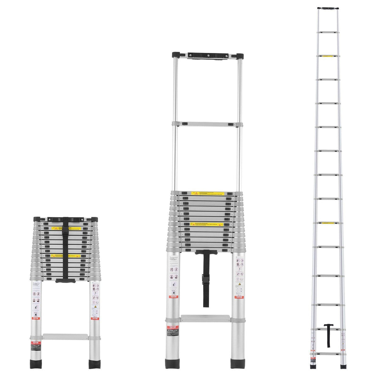 Telescoping Ladder, 20.3FT Aluminum Lightweight Extension Ladder, Multi-button Retraction Collapsible Ladder, 419 LBS Capacity with Non-slip Feet, Portable Compact Ladders for Home, RV, Loft