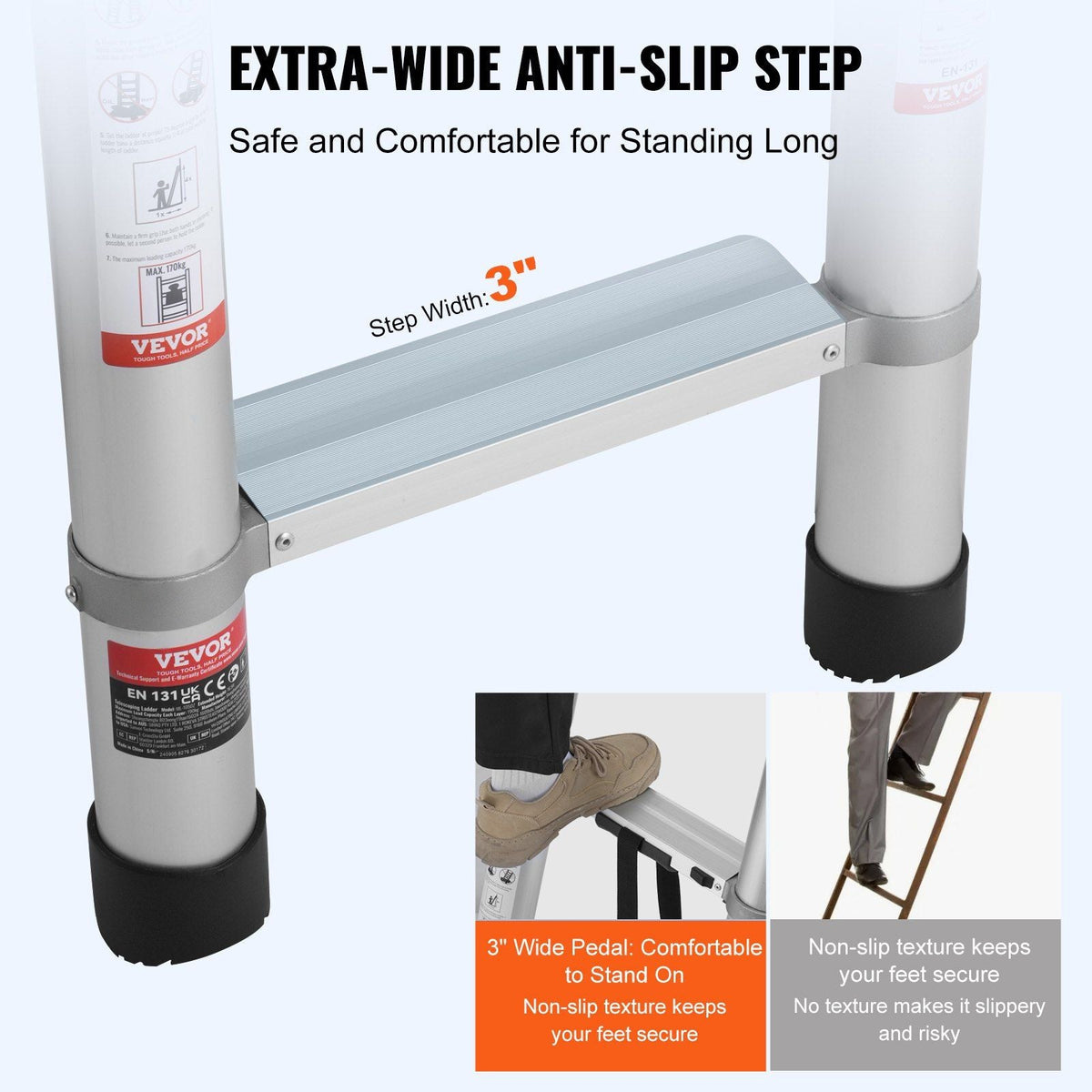 Telescoping Ladder, 20.3FT Aluminum Lightweight Extension Ladder, Multi-button Retraction Collapsible Ladder, 419 LBS Capacity with Non-slip Feet, Portable Compact Ladders for Home, RV, Loft