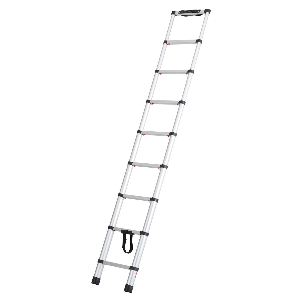 Telescoping Ladder, 8.5FT Aluminum Lightweight Extension Ladder, One-button Retraction Collapsible Ladder, 375 LBS Capacity with Non-slip Feet, Portable Compact Ladders for Home, RV, Loft