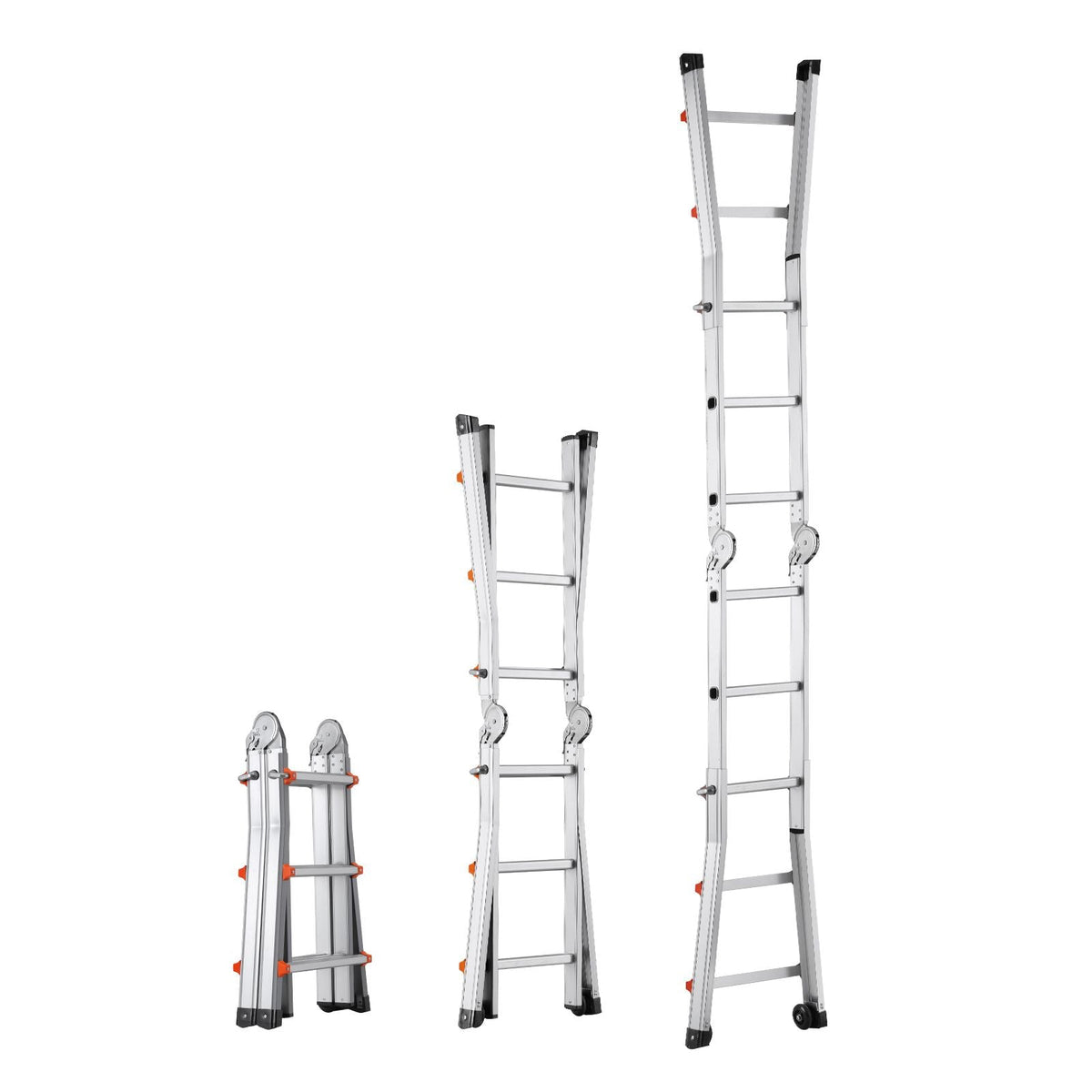 Telescoping Ladder A Frame, 11 FT Compact Aluminum Extension Ladder, Multi-Function Portable Collapsible RV Ladder, Telescopic Ladder for Homework Stairs Indoor Outdoor Roof, 330lb Load