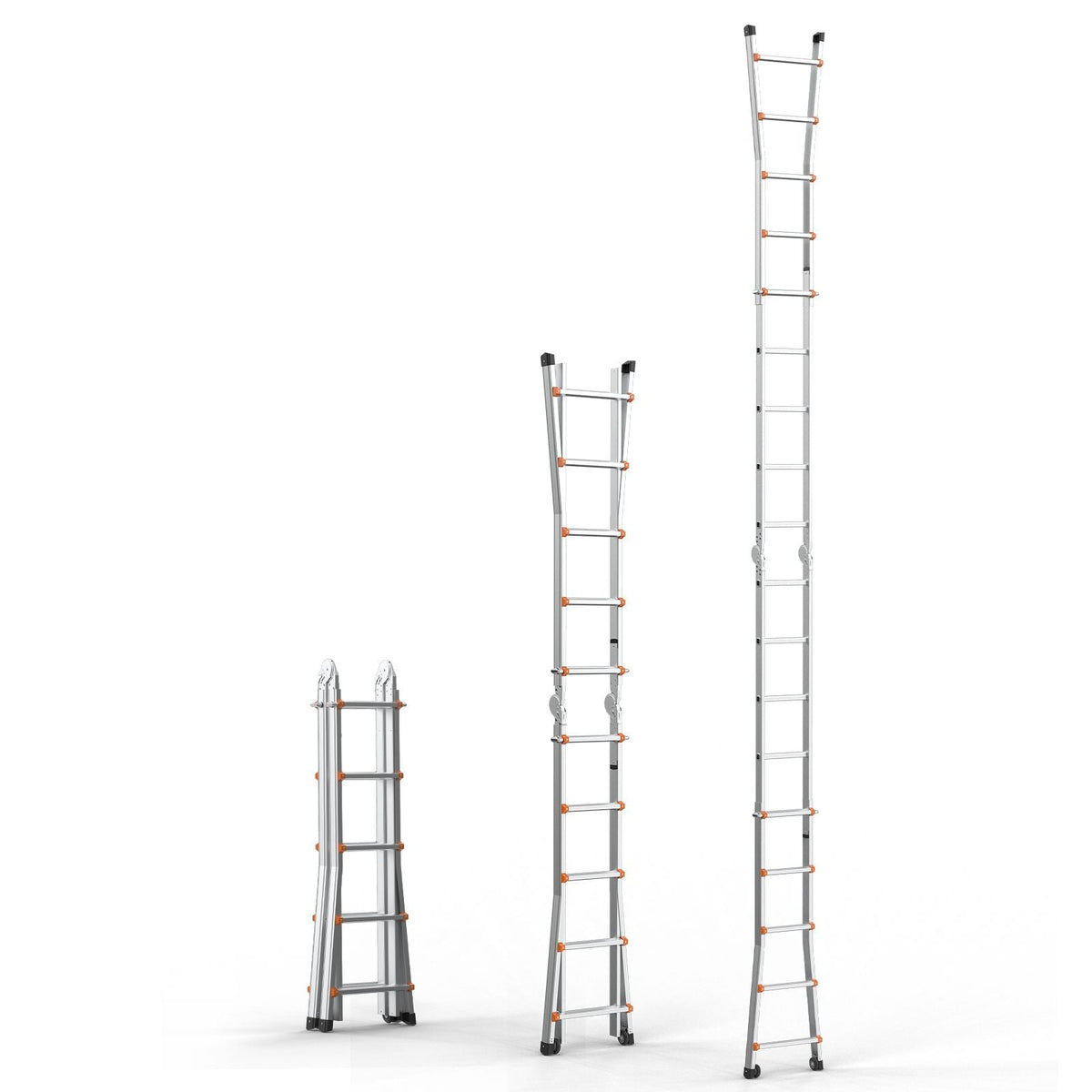 Telescoping Ladder A Frame, 17 FT Compact Aluminum Extension Ladder, Multi-Function Portable Collapsible RV Ladder, Telescopic Ladder for Homework Stairs Indoor Outdoor Roof, 330lb Load