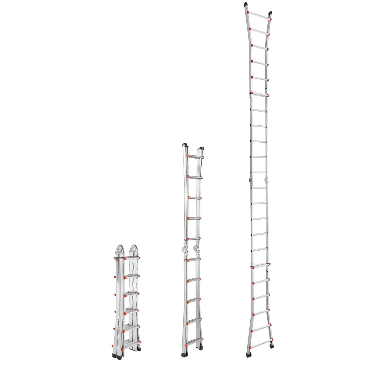 Telescoping Ladder A Frame, 20.5 FT Compact Aluminum Extension Ladder, Multi-Function Portable Collapsible RV Ladder, Telescopic Ladder for Homework Stairs Indoor Outdoor Roof, 330lb Load