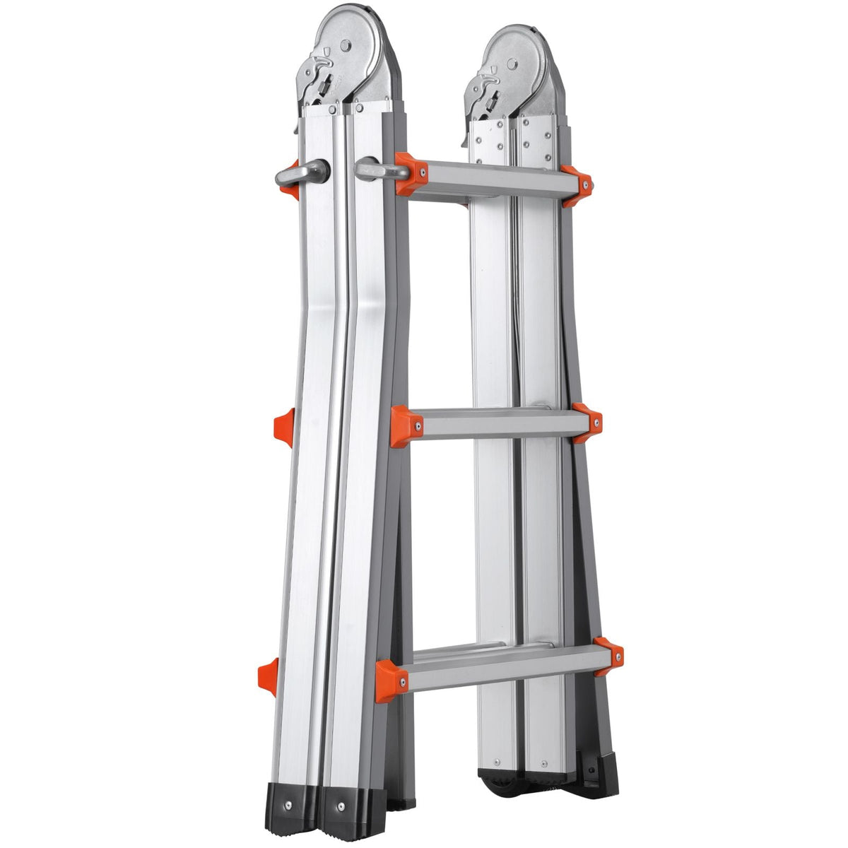 Telescoping Ladder A Frame, 9.5 FT Compact Aluminum Extension Ladder, Multi-Function Portable Collapsible RV Ladder, Telescopic Ladder for Homework Stairs Indoor Outdoor Roof, 330lb Load