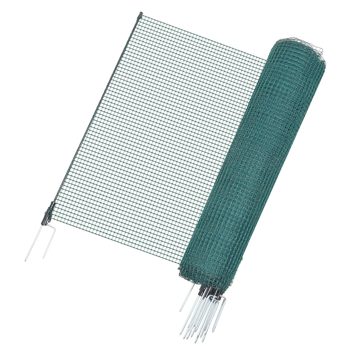 Temporary Fence with Posts, 3 x 98.4 FT Plastic Mesh Fencing, Garden Safety Fences Netting with Double-Spike Stakes & Guy Ropes, Temporary Fence for Dogs, Chickens, Plants, Outdoor Yards