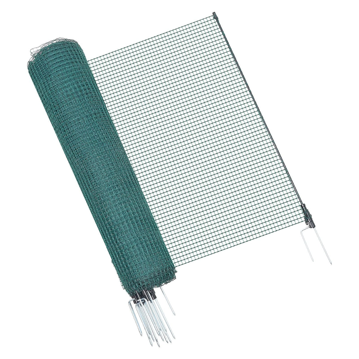 Temporary Fence with Posts, 3 x 98.4 FT Plastic Mesh Fencing, Garden Safety Fences Netting with Double-Spike Stakes & Guy Ropes, Temporary Fence for Dogs, Chickens, Plants, Outdoor Yards