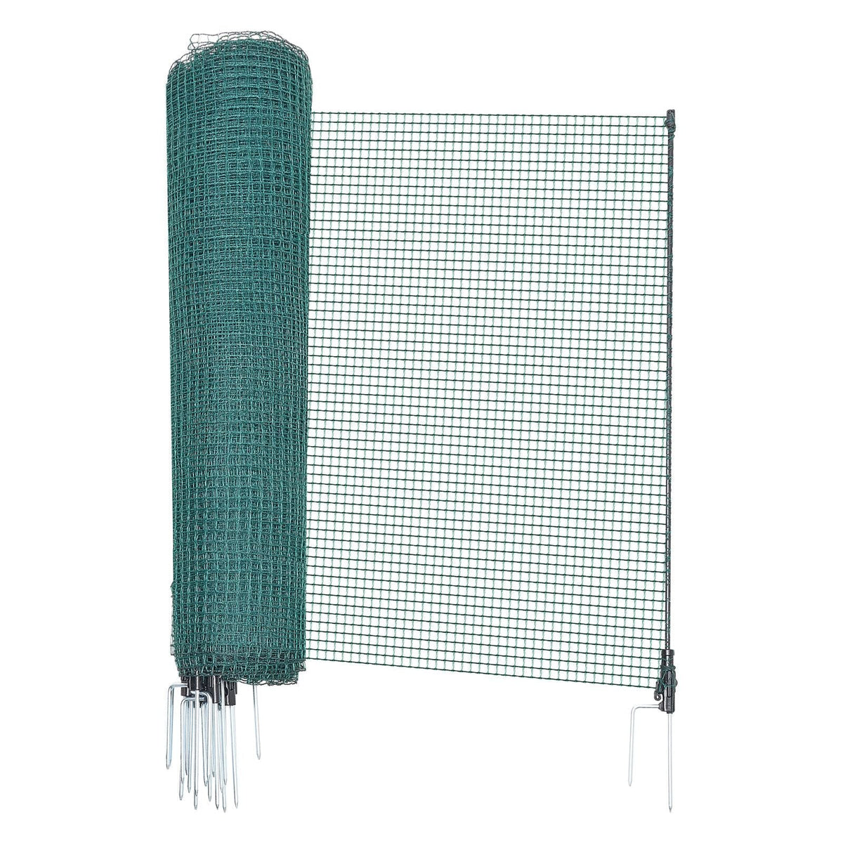 Temporary Fence with Posts, 3 x 98.4 FT Plastic Mesh Fencing, Garden Safety Fences Netting with Double-Spike Stakes & Guy Ropes, Temporary Fence for Dogs, Chickens, Plants, Outdoor Yards