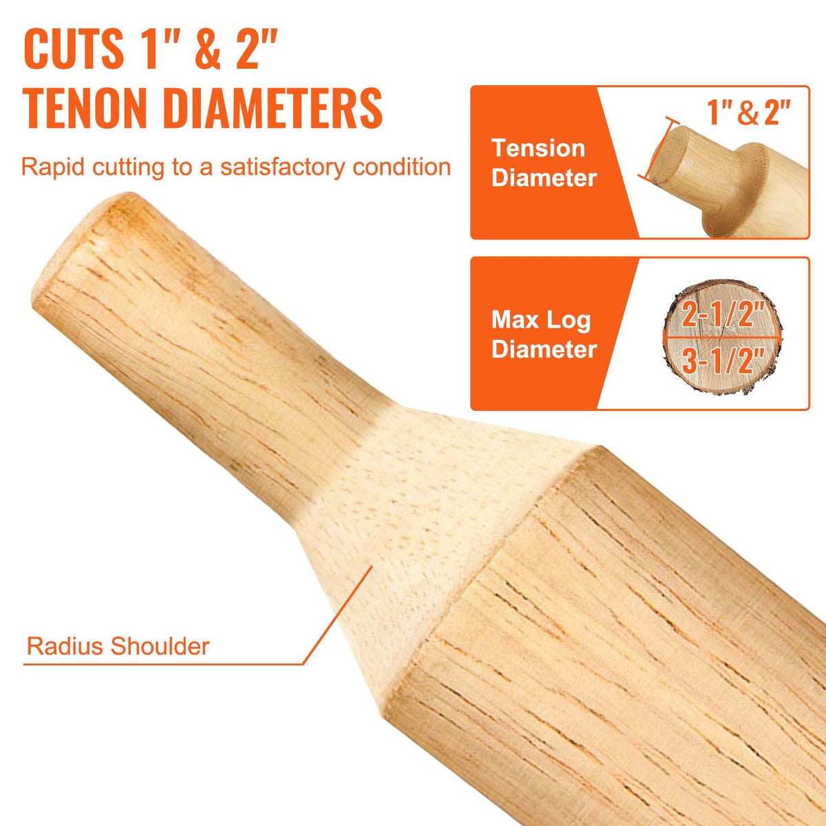Tenon Cutter, 1\"/25.4mm & 2\"/50.8mm Diameter, with Dual Straight Blades & Button Screws Home Master Kit, Premium Aluminum & Steel Log Furniture Cutter, Commercial Beginner's Tool for Home DIY