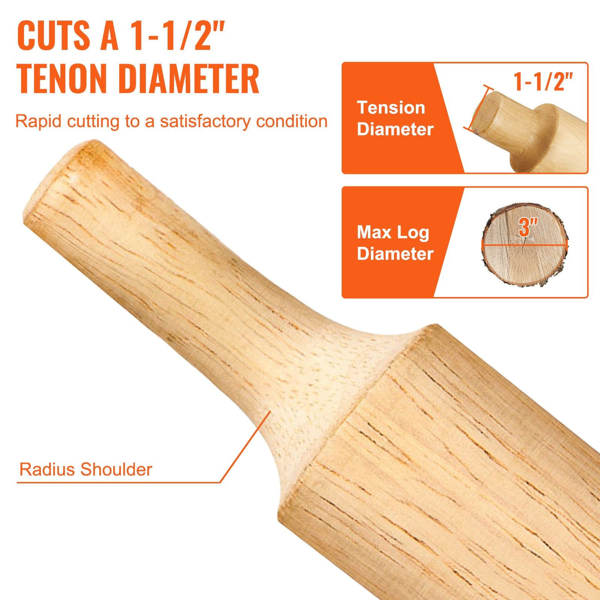Tenon Cutter, 1.5" / 38 mm Diameter, Premium Aluminum & Steel Log Furniture Cutter, with Dual Curved Blades & Button Screws Home Master Kit, Commercial Woodworking Tool for Home Beginner DIY