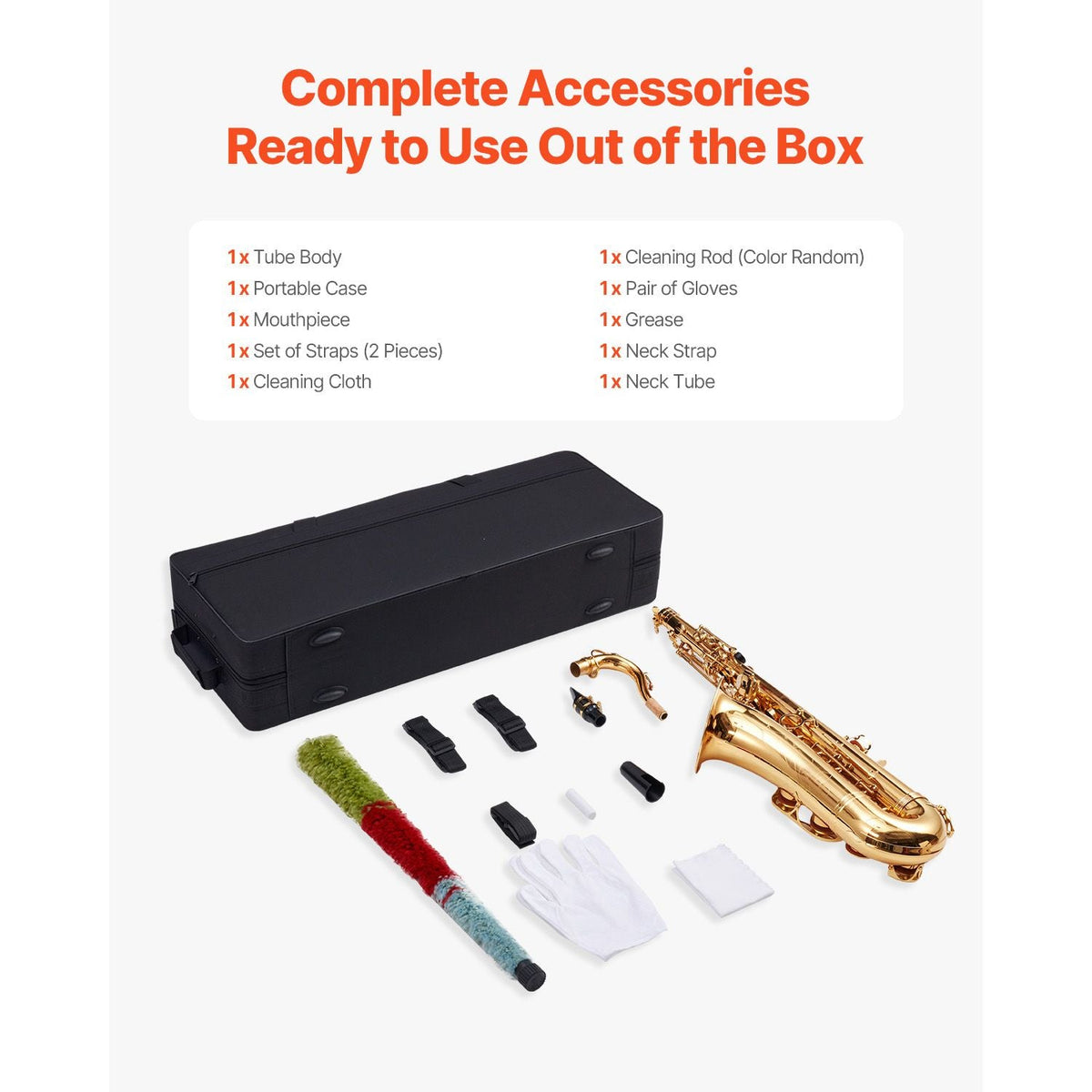 Tenor Saxophone, B Flat, Professional Brass Saxophone Beginner Kit with Carrying Case, Mouthpiece, Straps, Cleaning Cloth, Gloves, Neck Strap, 23 Keys Tenor Sax Kit, for Beginners Students, Gold