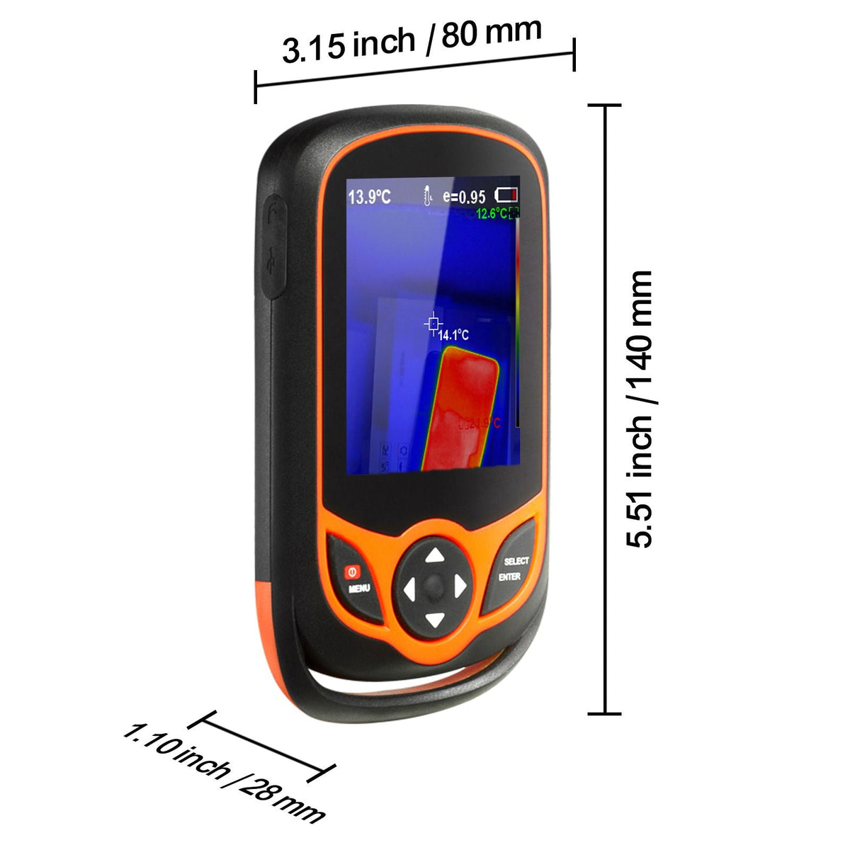 Thermal Imaging Camera, 256 x 192 IR Resolution Infrared Thermal Imager with WiFi, 25Hz Refresh Rate Thermal Camera Pocket with 3.2" Touch Screen, 0.3MP Visual Camera, -4-1022 Fahrenheit, IP54