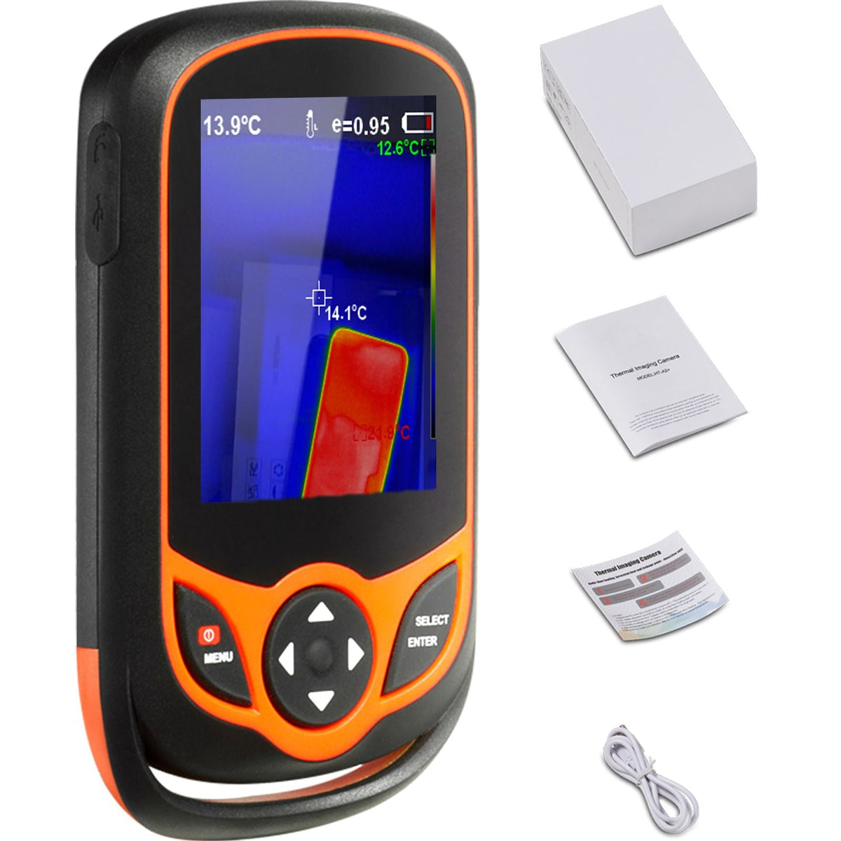 Thermal Imaging Camera, 256 x 192 IR Resolution Infrared Thermal Imager with WiFi, 25Hz Refresh Rate Thermal Camera Pocket with 3.2" Touch Screen, 0.3MP Visual Camera, -4-1022 Fahrenheit, IP54