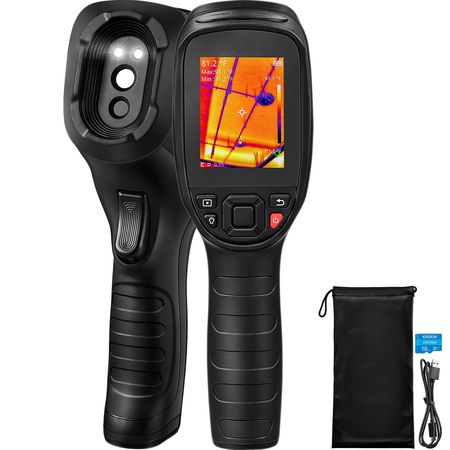 Thermal Imaging Camera, 320 x 240 Pixels Super Resolution, 25Hz Refresh Rate Infrared Camera with -4 to 752 Fahrenheit Temperature Range, 32G Built-in SD Card, and Rechargeable Li-ion Battery