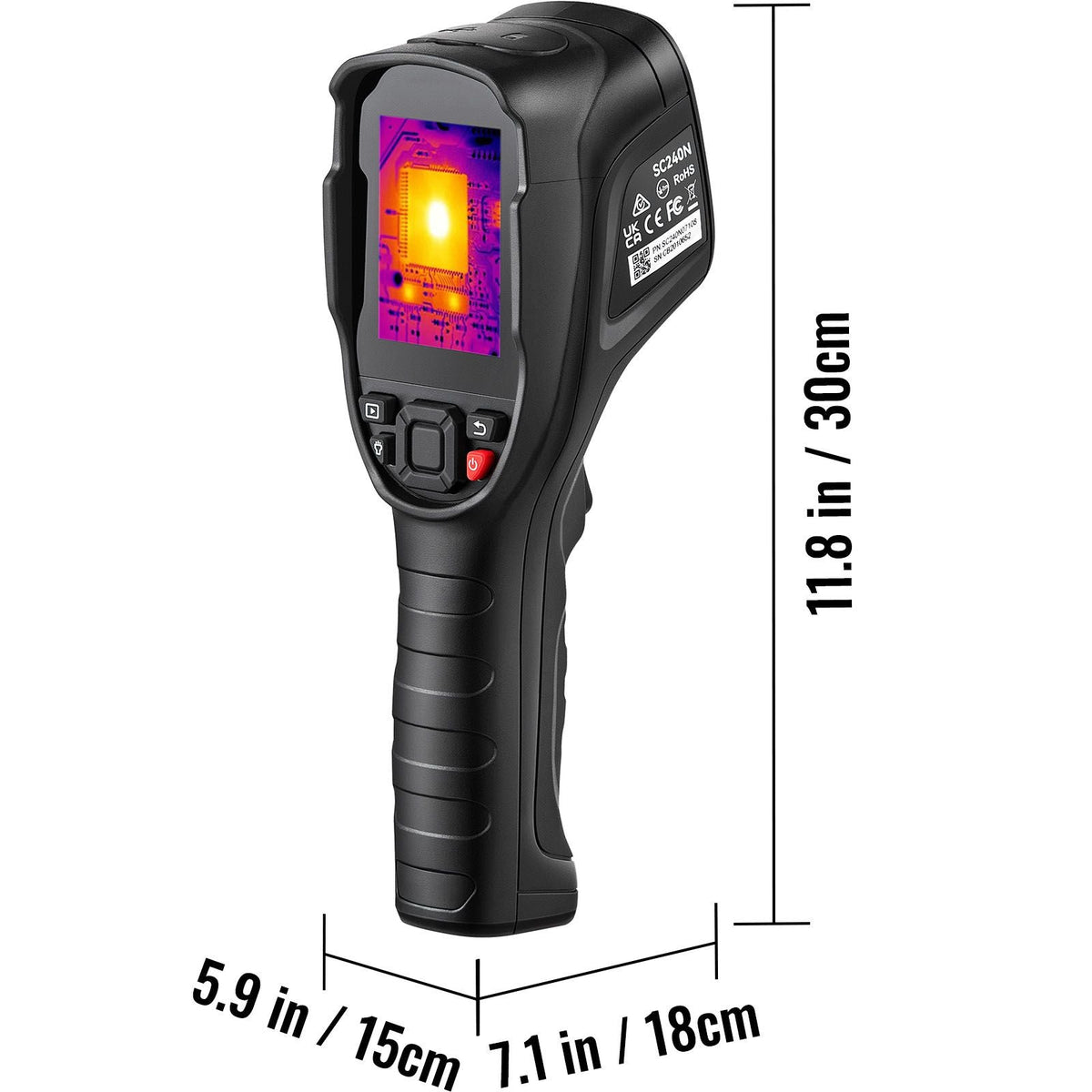 Thermal Imaging Camera, 320 x 240 Pixels Super Resolution, 25Hz Refresh Rate Infrared Camera with -4 to 752 Fahrenheit Temperature Range, 32G Built-in SD Card, and Rechargeable Li-ion Battery