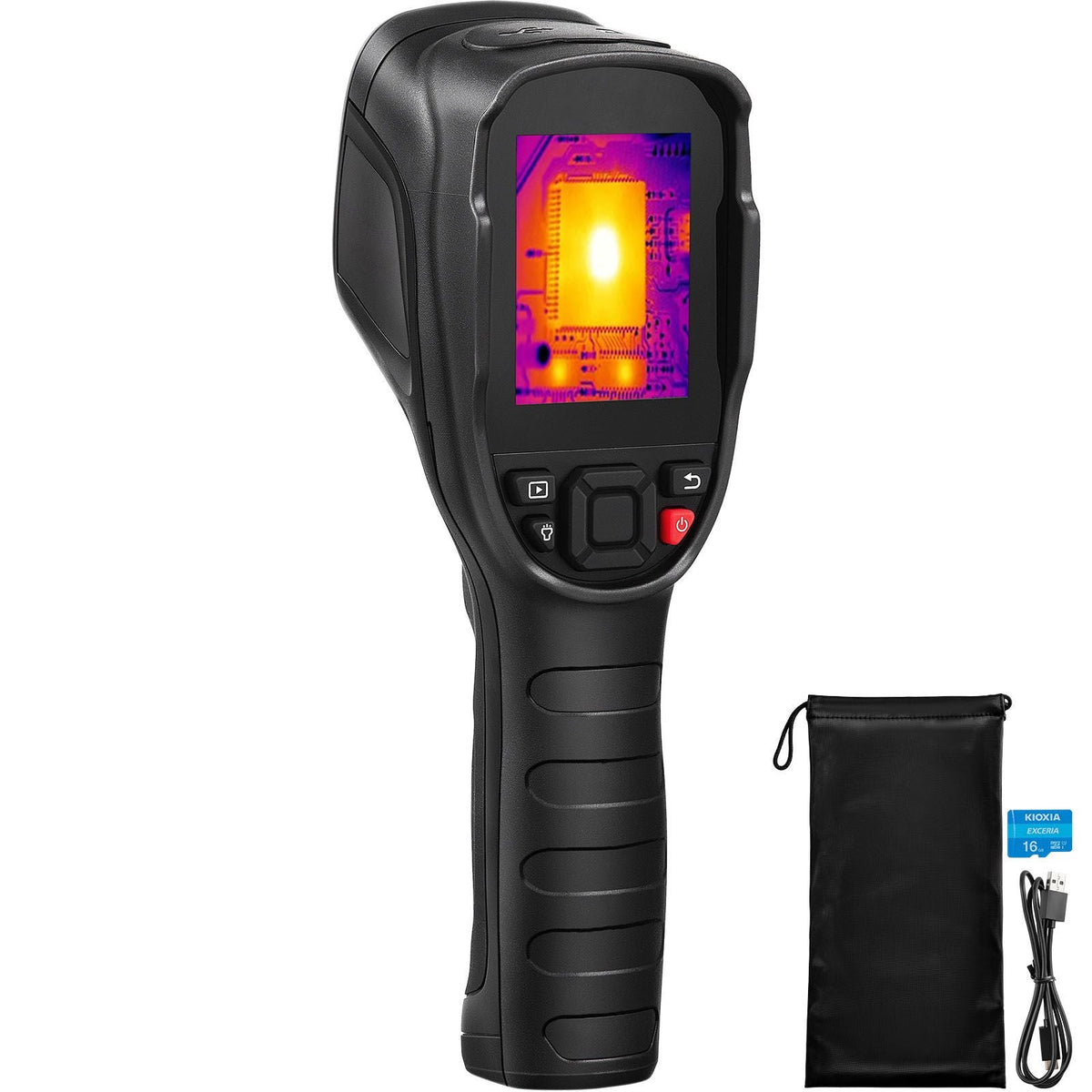 Thermal Imaging Camera, 320 x 240 Pixels Super Resolution, 25Hz Refresh Rate Infrared Camera with -4 to 752 Fahrenheit Temperature Range, 32G Built-in SD Card, and Rechargeable Li-ion Battery
