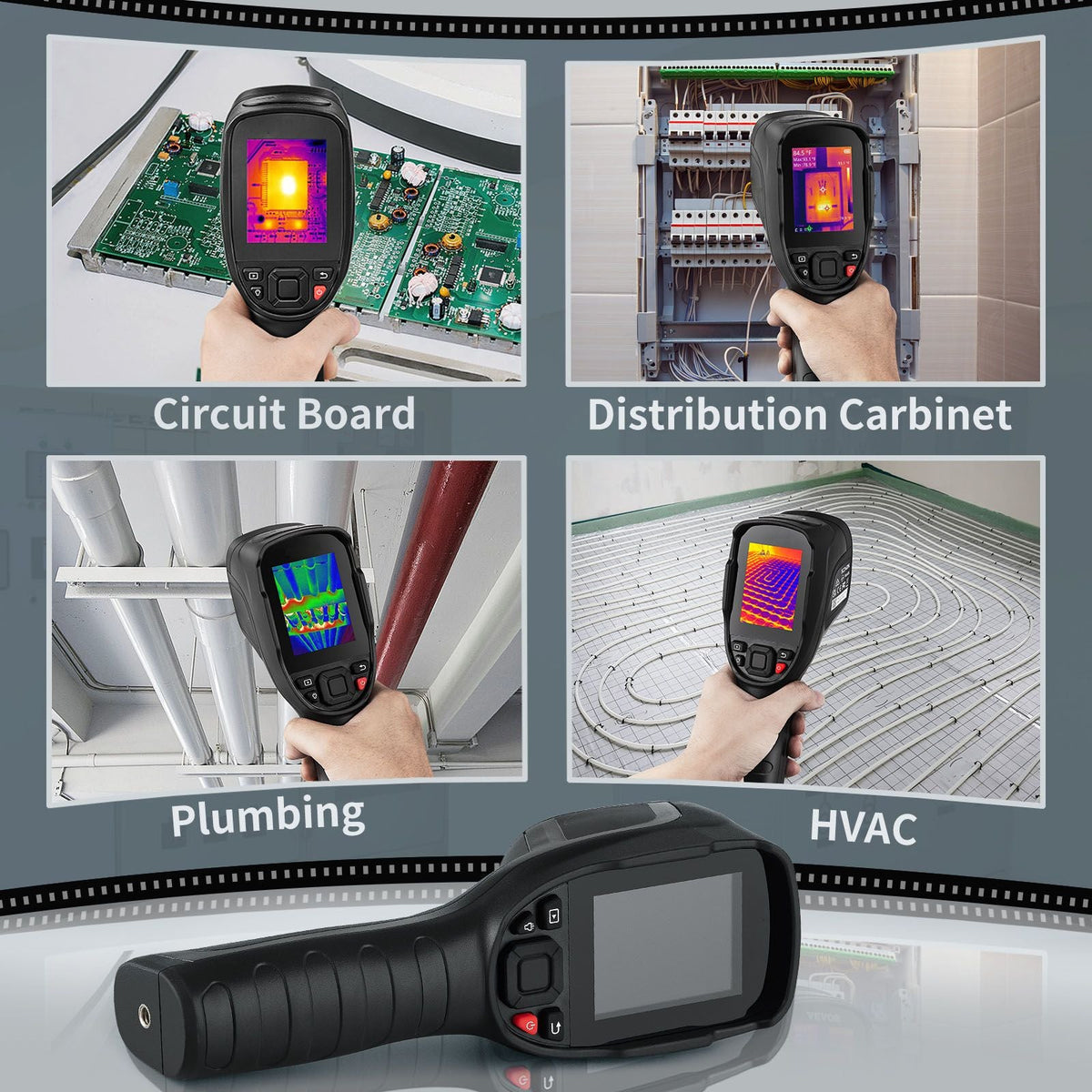 Thermal Imaging Camera, 320 x 240 Pixels Super Resolution, 25Hz Refresh Rate Infrared Camera with -4 to 752 Fahrenheit Temperature Range, 32G Built-in SD Card, and Rechargeable Li-ion Battery