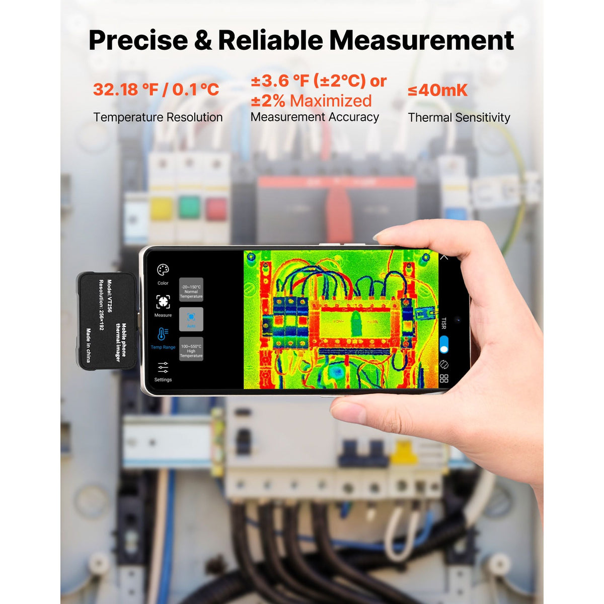 Thermal Imaging Camera for Android & iOS, 512 x 384 Super Resolution with Macro Lens, 25HZ Refresh Rate Infrared Thermal Imager for Smartphones Tablets, 256 x 192 IR Resolution, -4°F to 1022°F