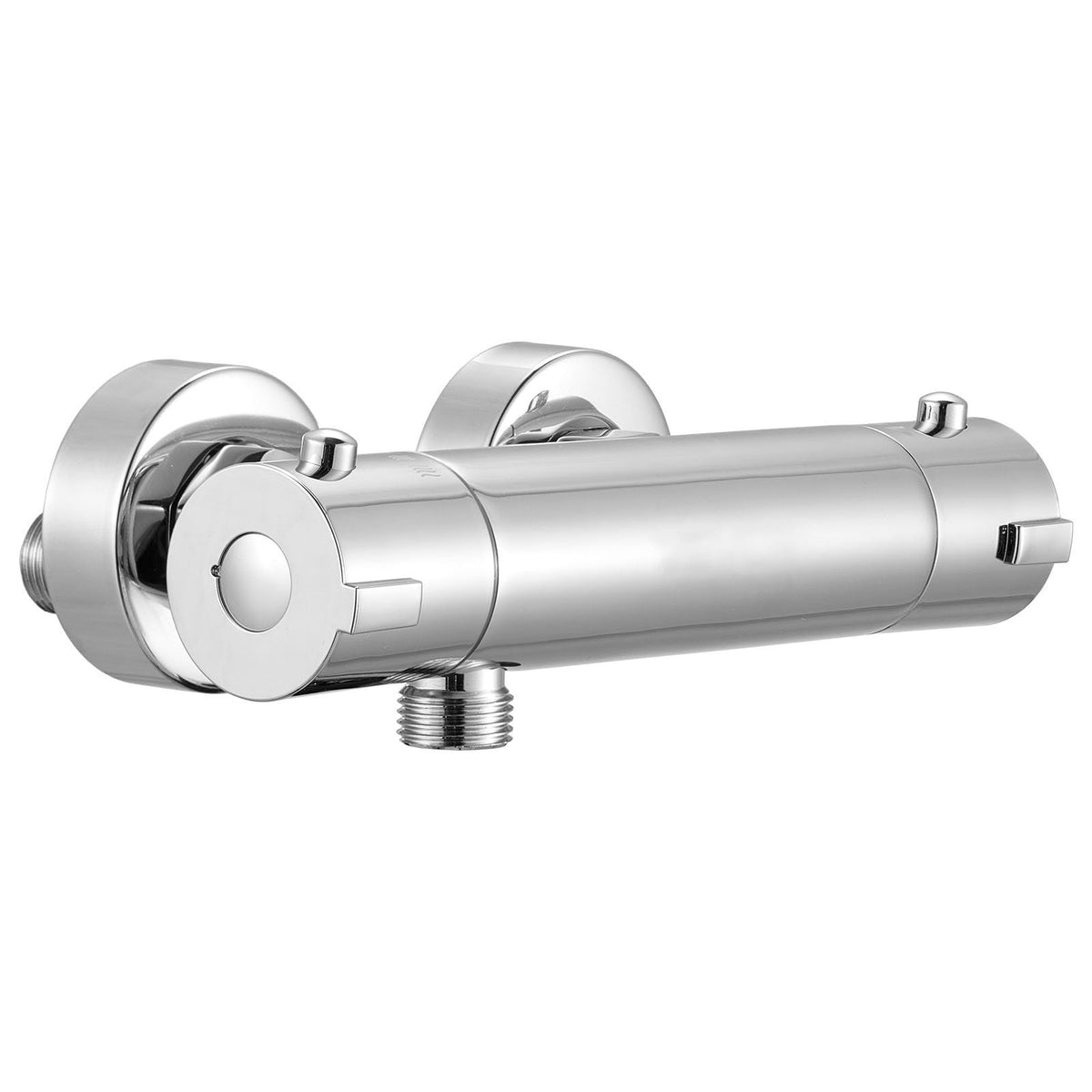 Thermostatic Shower Faucet Valve, 100 Fahrenheit Secure Lock Thermostatic Shower Valve Trim Mixer, Hot Cold Water Showering Faucet Temperature Control Valves, Leak-Proof & Chrome Plated