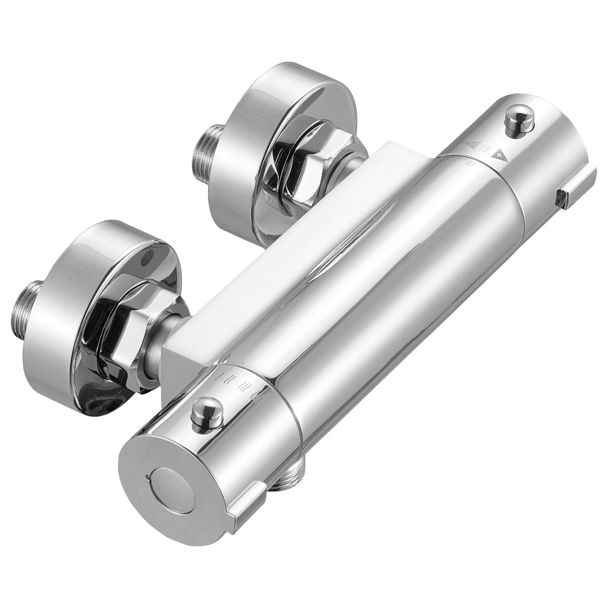 Thermostatic Shower Faucet Valve, 100 Fahrenheit Secure Lock Thermostatic Shower Valve Trim Mixer, Hot Cold Water Showering Faucet Temperature Control Valves, Leak-Proof & Chrome Plated