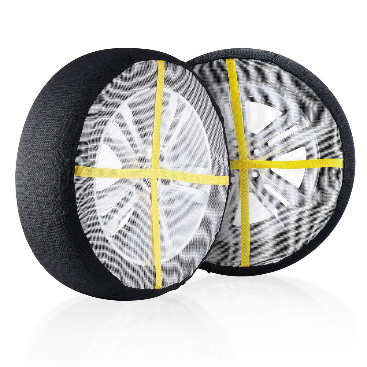 Thickened Snow Socks for Tires, Full Coverage Tire Socks with Polyester Fiber, Snow Traction Tire Cover for Car, SUV, Pickup and Truck (Pack of 2)-Large