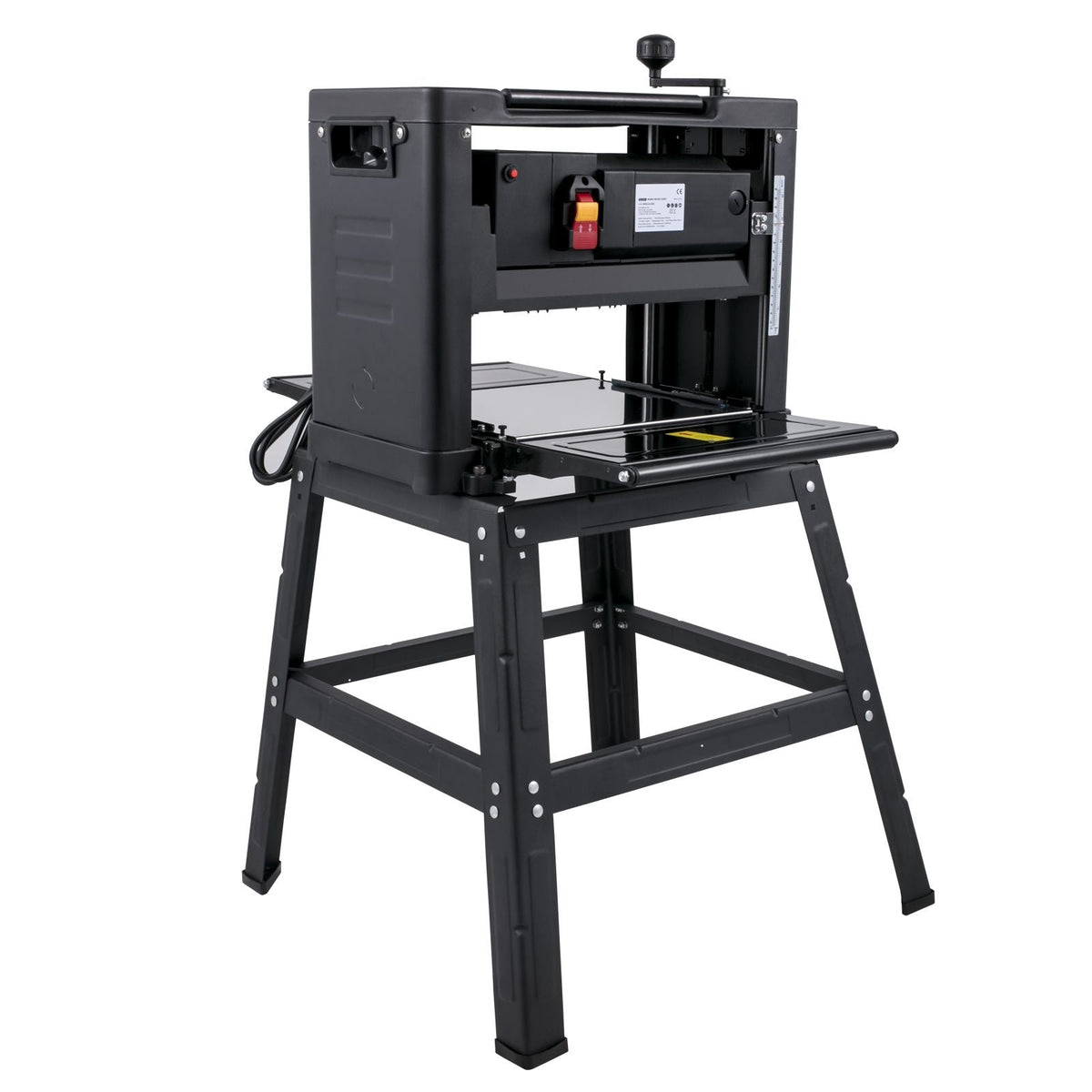 Thickness Planer 12.5 inch Wood Planer Foldable 1500W Thickness Planer Woodworking 315\"/min Feed Rate Double Cutter Benchtop Thickness Planer with Dust Exhaust Interface Stand for Woodworking