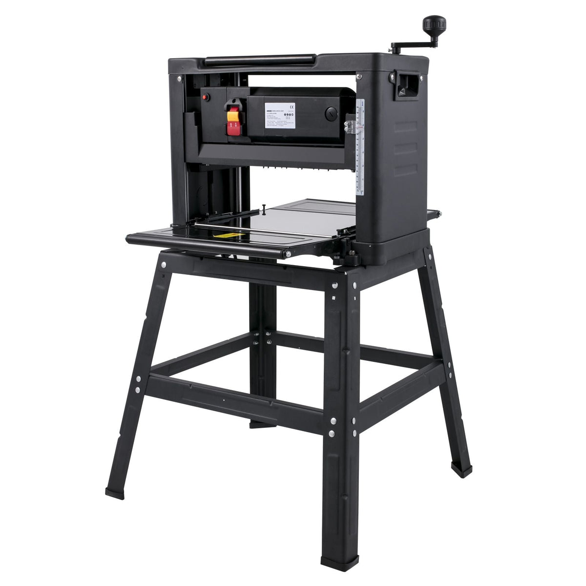 Thickness Planer 12.5 inch Wood Planer Foldable 1500W Thickness Planer Woodworking 315\"/min Feed Rate Double Cutter Benchtop Thickness Planer with Dust Exhaust Interface Stand for Woodworking