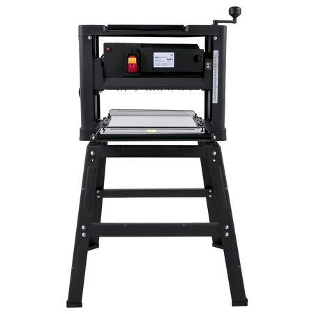 Thickness Planer 12.5 inch Wood Planer Foldable 1500W Thickness Planer Woodworking 315\"/min Feed Rate Double Cutter Benchtop Thickness Planer with Dust Exhaust Interface Stand for Woodworking