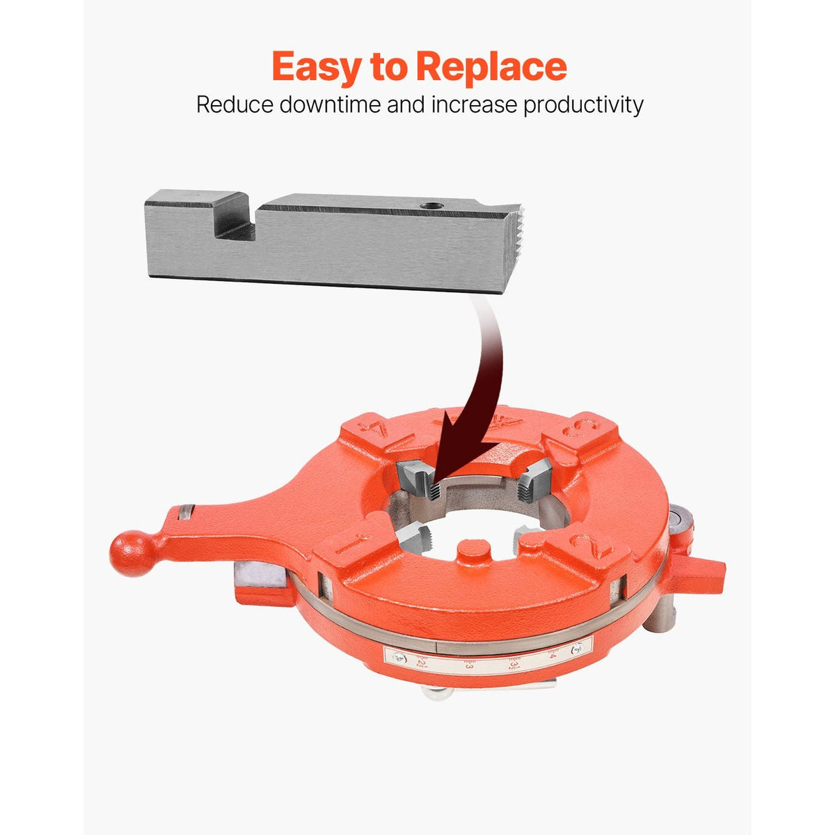 Threading Machine Dies, 1"-2" NPT Pipe Dies(4 Packs), Right-Handed HSS Pipe Threading Dies, Fit Integrated Pipe Threading Machines
