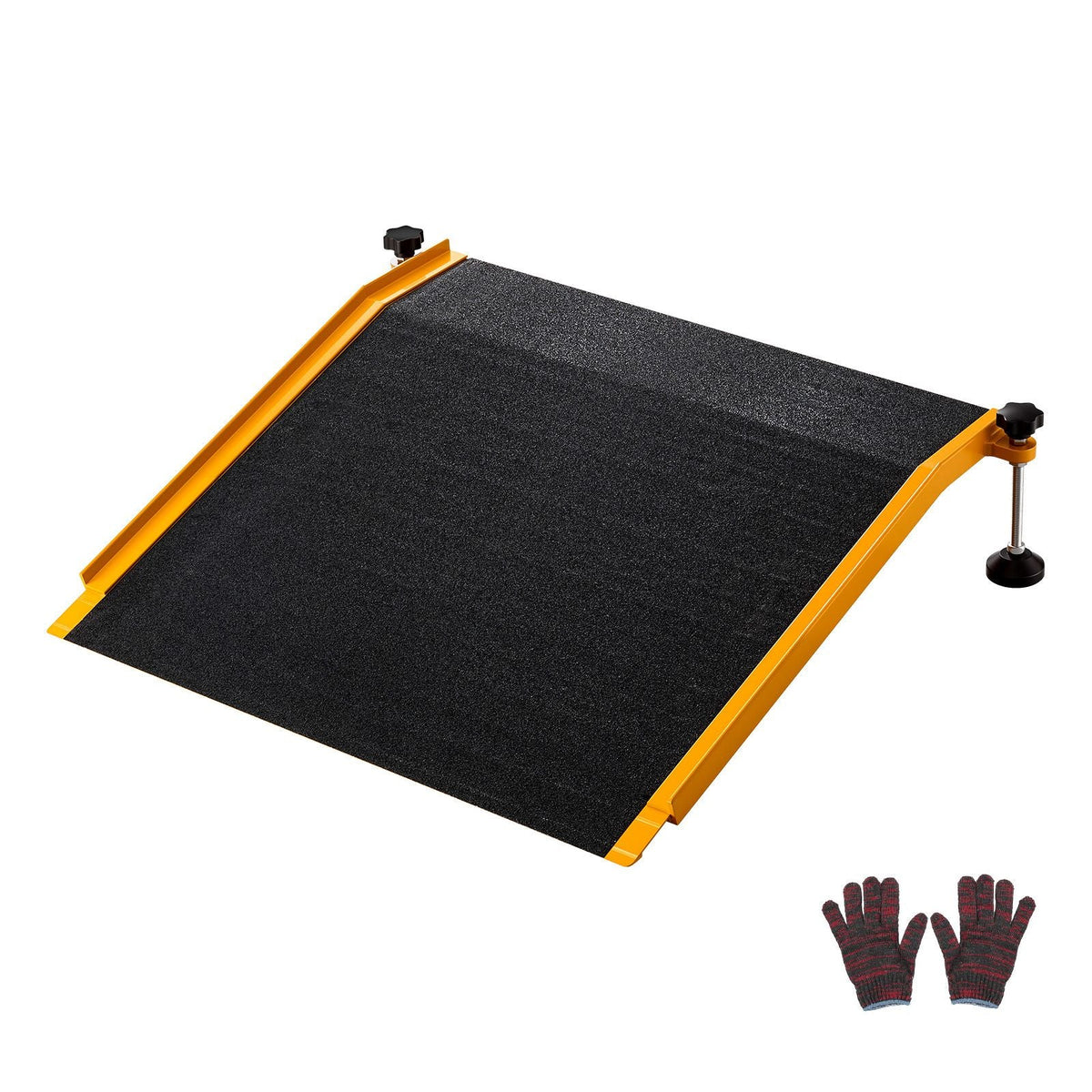Threshold Ramp for Doorways, 26.4 x 31.9 in, Platform Aluminum Wheelchair Ramp with Adjustable Height, Non-Slip Door Threshold Ramps, 400 lbs Load Capacity, for Home Steps, Wheelchairs, Walkers