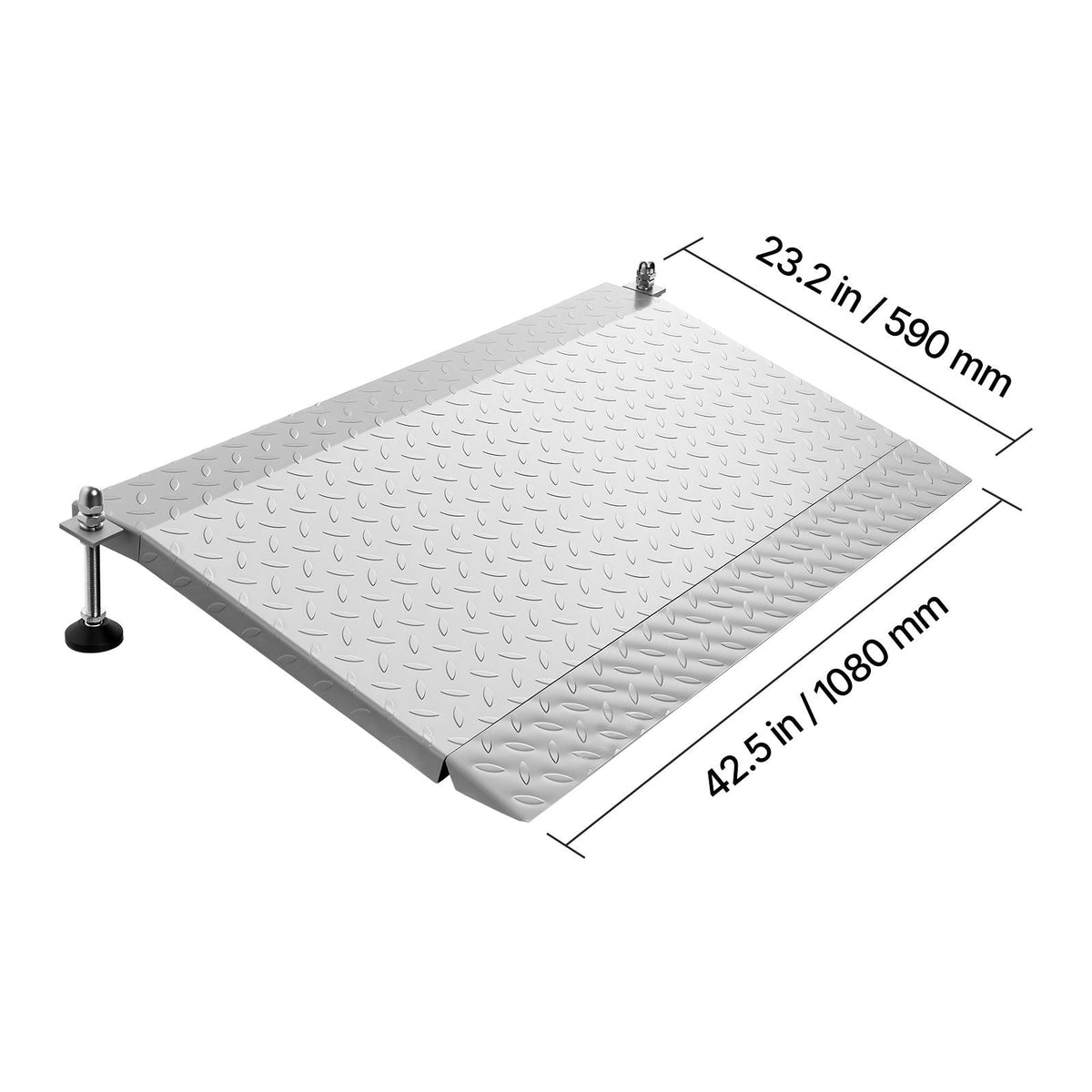 Threshold Ramp for Doorways, 42.5 x 23.2 in, Platform Aluminum Wheelchair Ramp with Adjustable Height, Non-Slip Door Threshold Ramps, 1000 lbs Capacity, for Home Steps, Wheelchairs, Walkers