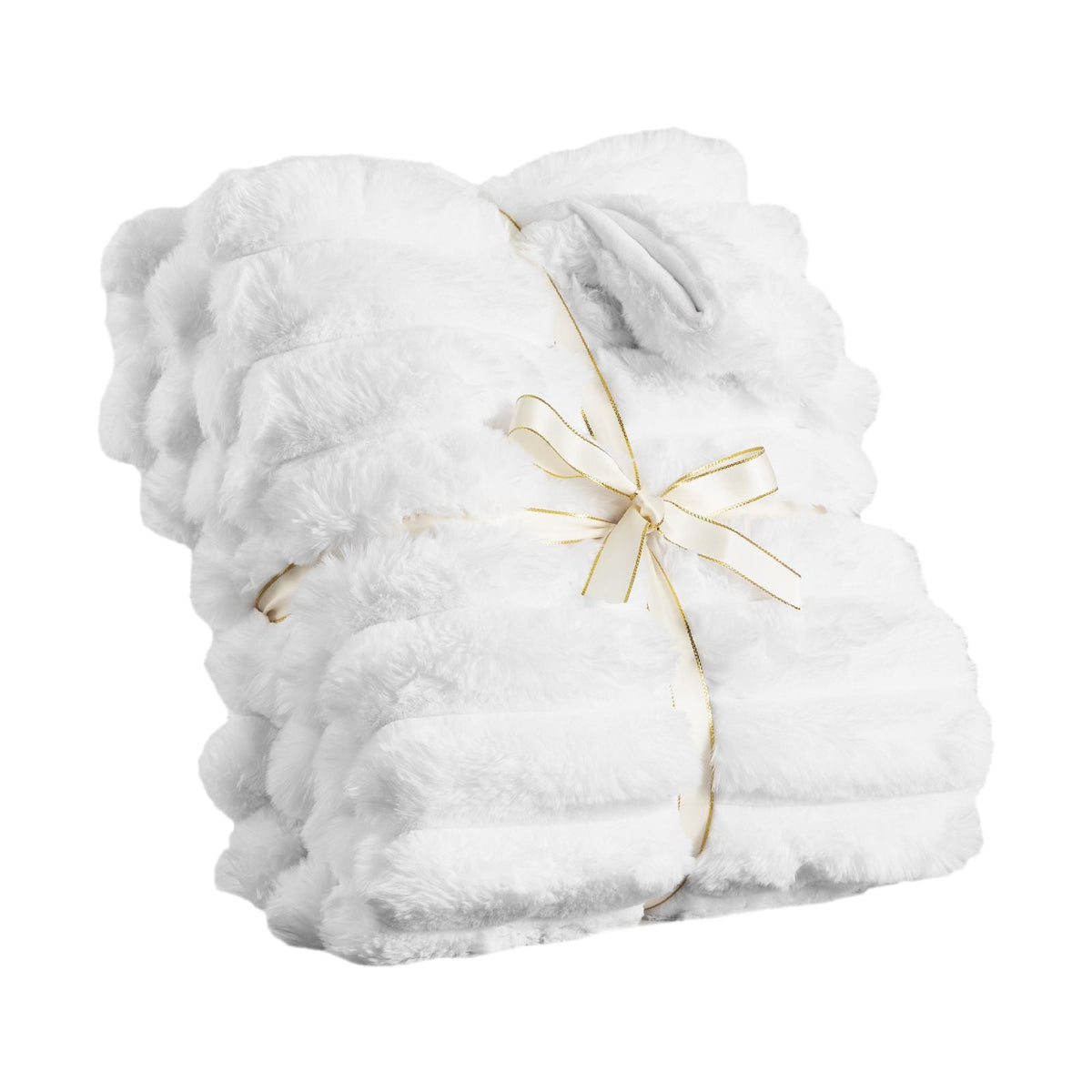 Throw Blanket, 50 x 60 Inches / 1270 x 1524 mm, Faux Fur Cozy Throw Blankets, Cute Small Fuzzy Throws, Lightweight Super Soft Bed Blanket, Ideal for Couch, Sofa, Bedroom, White
