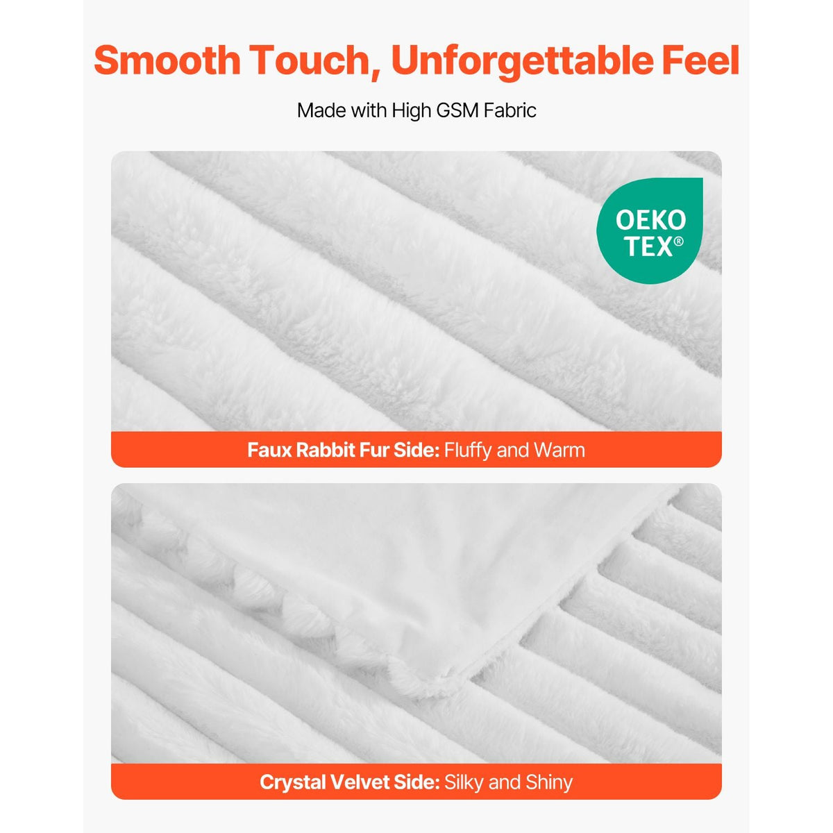 Throw Blanket, 50 x 60 Inches / 1270 x 1524 mm, Faux Fur Cozy Throw Blankets, Cute Small Fuzzy Throws, Lightweight Super Soft Bed Blanket, Ideal for Couch, Sofa, Bedroom, White