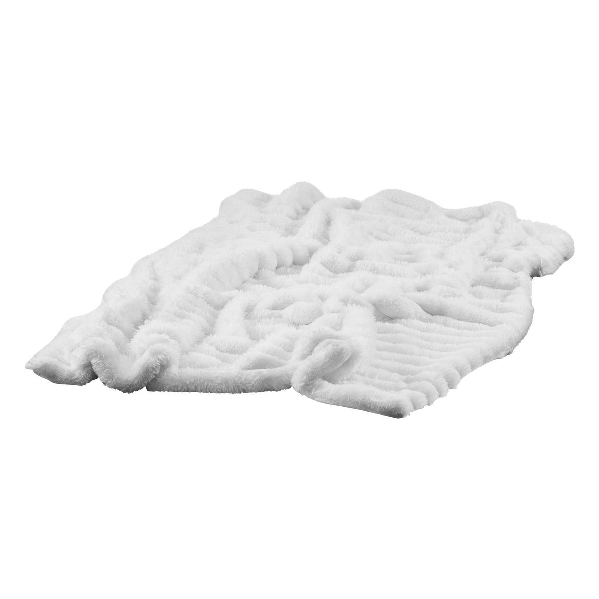 Throw Blanket, 50 x 60 Inches / 1270 x 1524 mm, Faux Fur Cozy Throw Blankets, Cute Small Fuzzy Throws, Lightweight Super Soft Bed Blanket, Ideal for Couch, Sofa, Bedroom, White