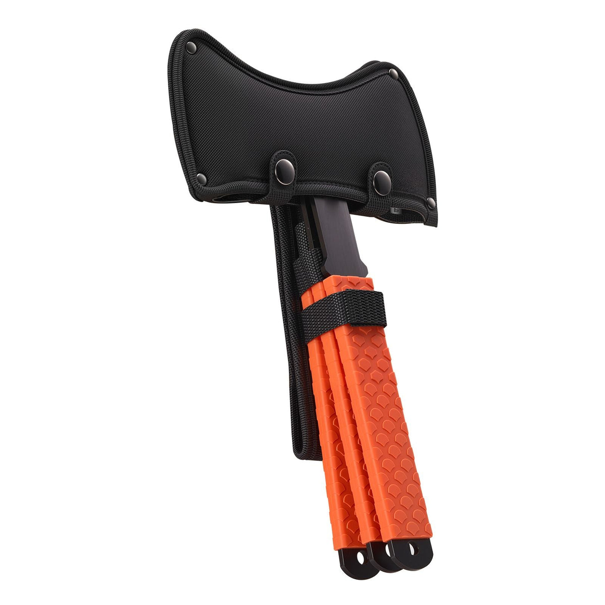 Throwing Axes and Tomahawks, 3 Pack 11.9 inch Double Bit Axe Throwing Hatchet Set, Stainless Steel Head with Non-Slip TPR Rubber Handle, with Black Nylon Sheath, for Recreation and Competition